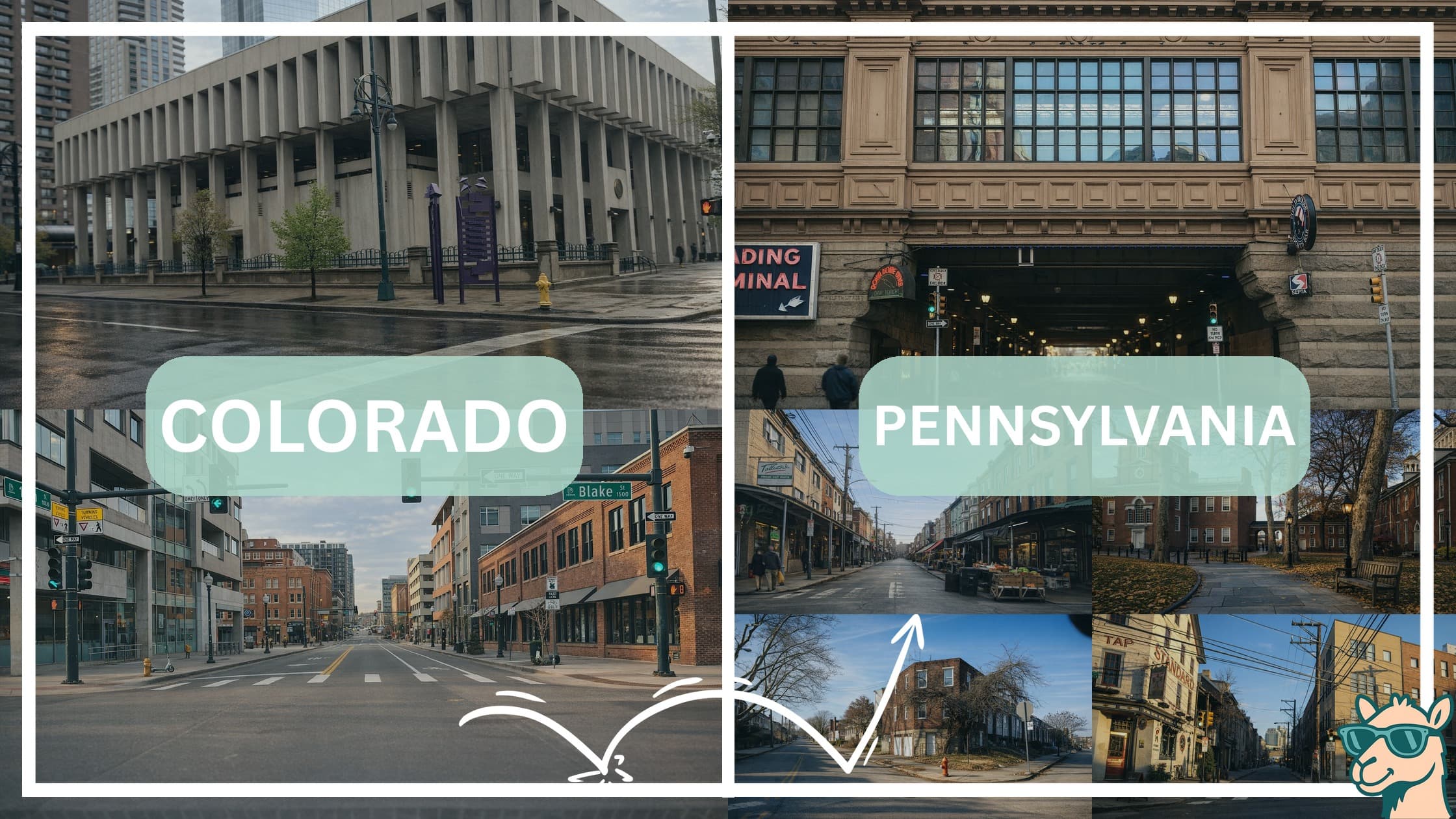 comparison of hotspots between neighborhoods in Colorado and Pennsylvania
