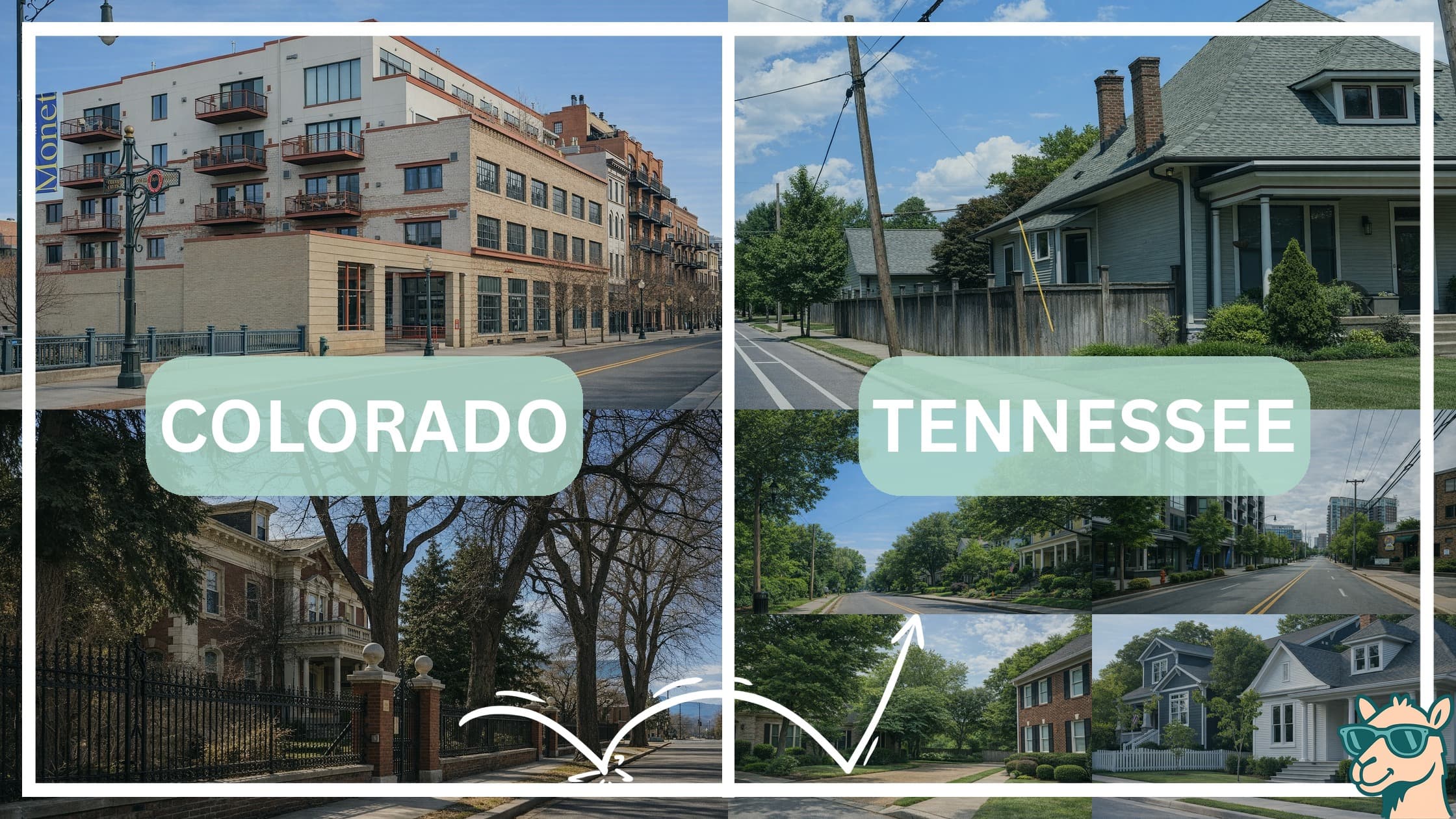 comparison of housing options and types between neighborhoods in Colorado and Tennessee