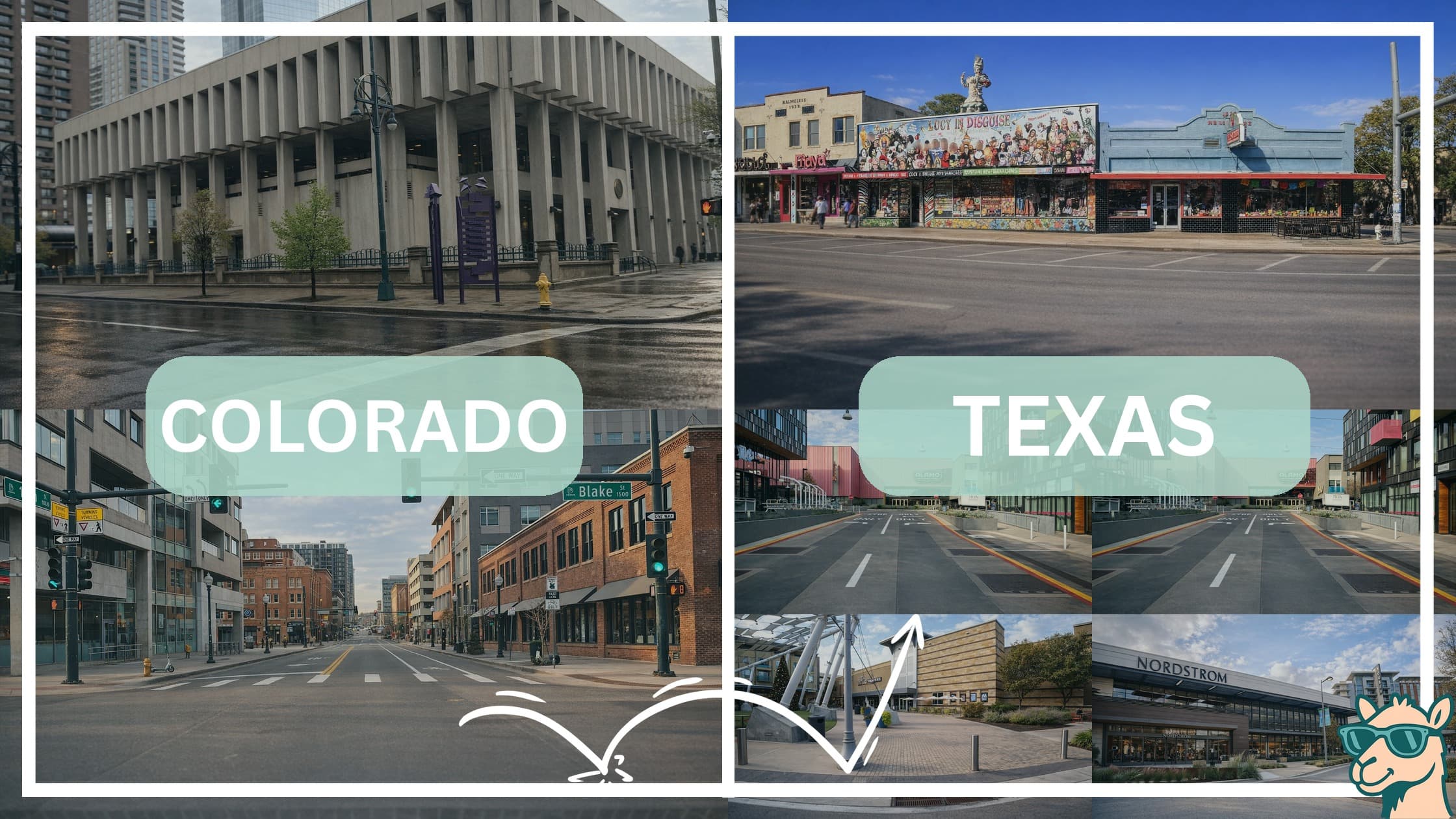 comparison of hotspots between neighborhoods in Colorado and Texas