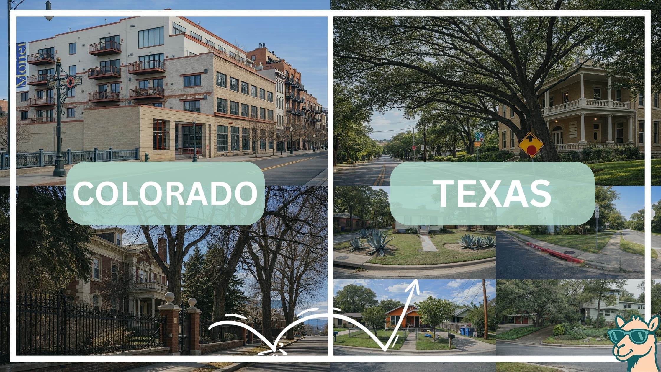 comparison of housing options and types between neighborhoods in Colorado and Texas