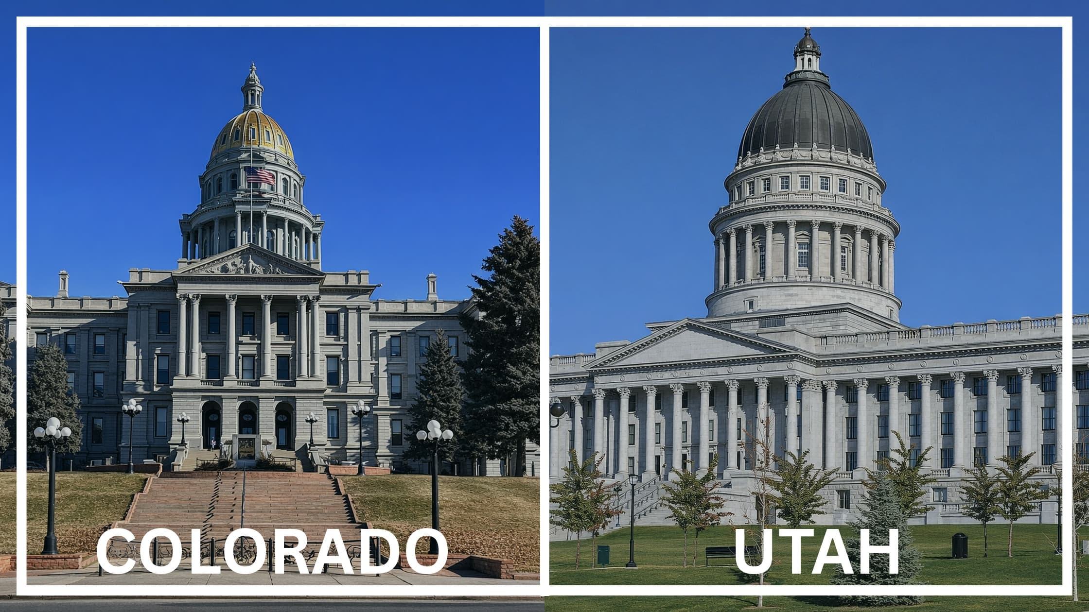 Comparing the state capitol buildings between Colorado and Utah.