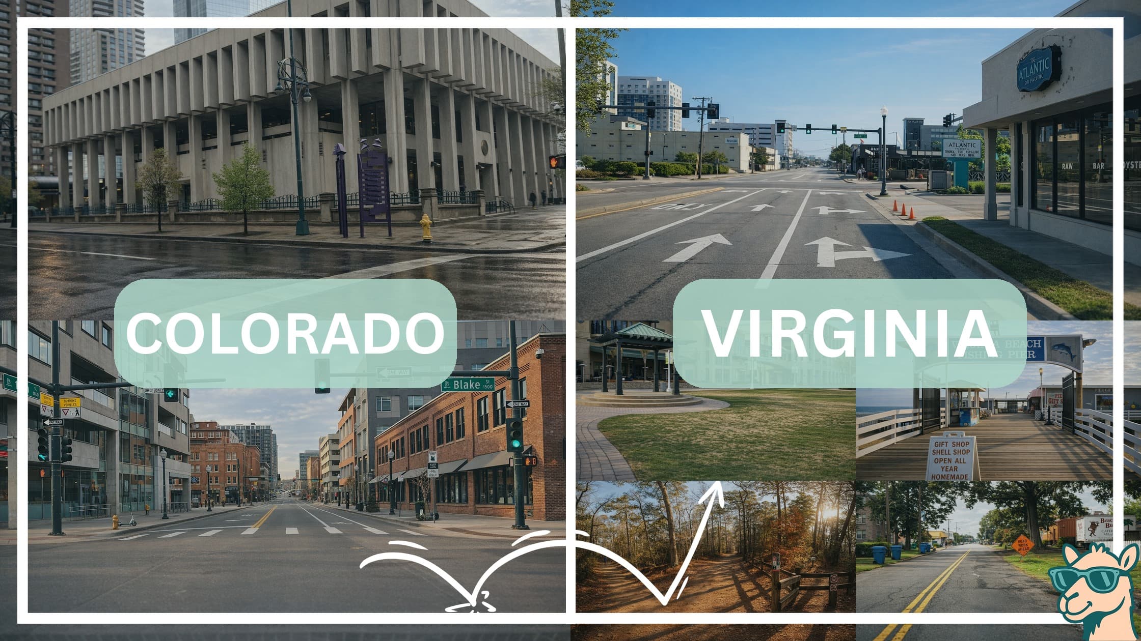 comparison of hotspots between neighborhoods in Colorado and Virginia
