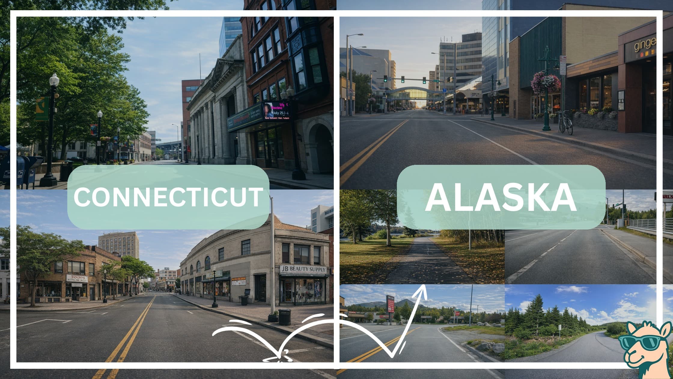comparison of hotspots between neighborhoods in Connecticut and Alaska