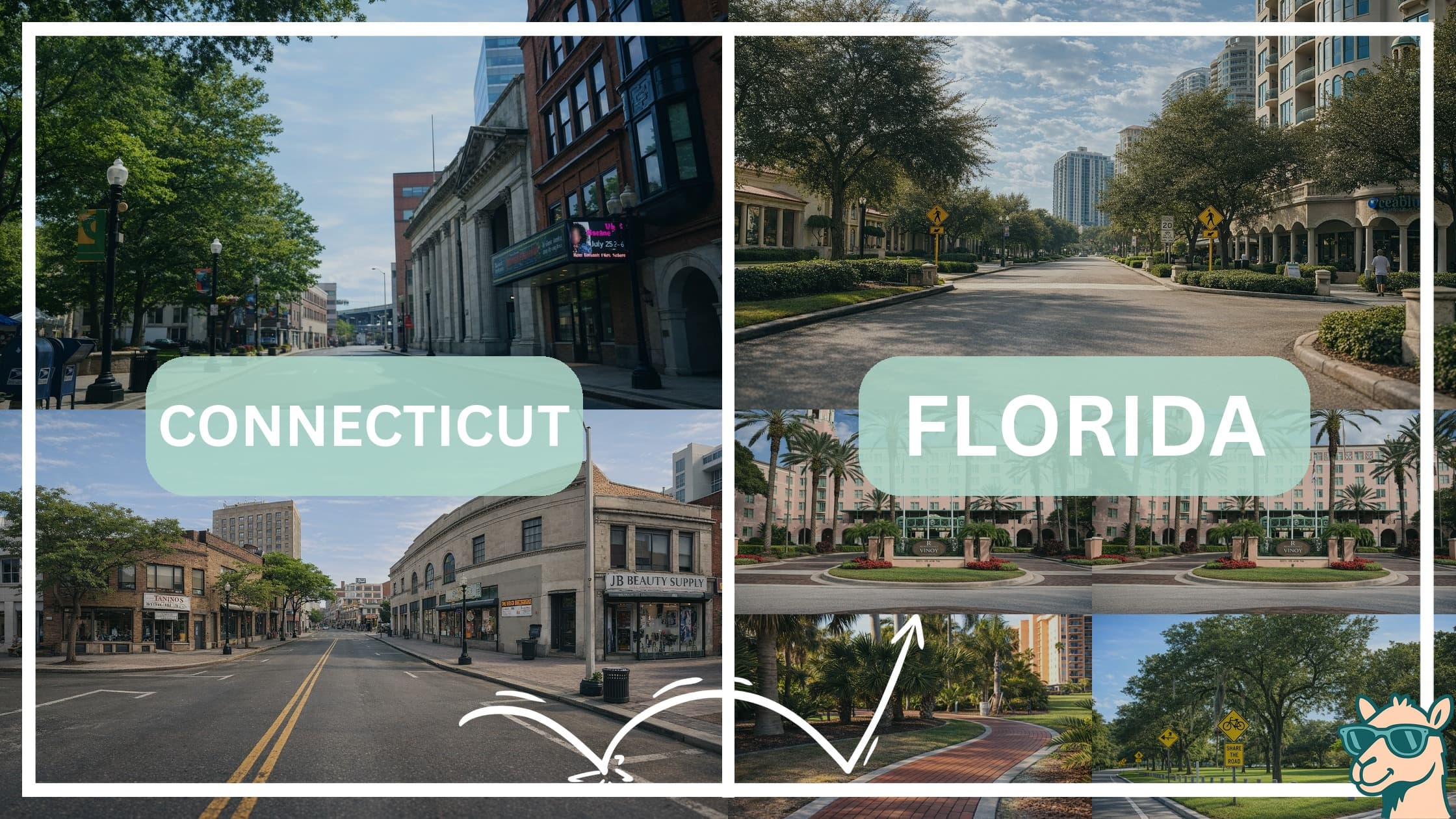 comparison of hotspots between neighborhoods in Connecticut and Florida