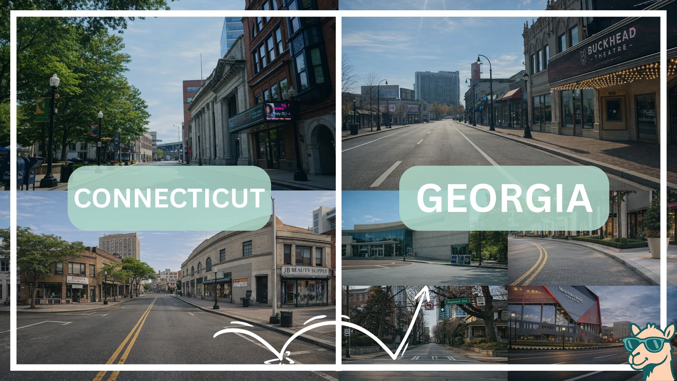 comparison of hotspots between neighborhoods in Connecticut and Georgia