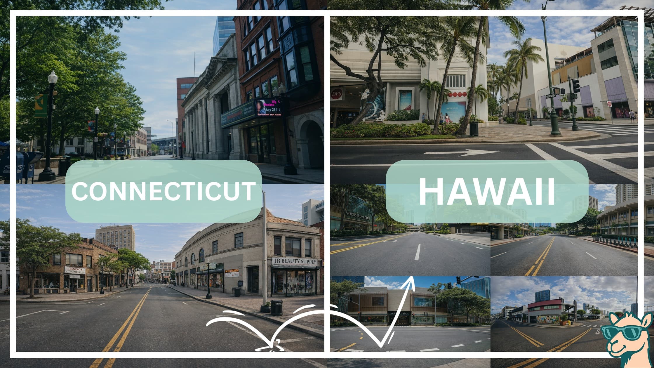 comparison of hotspots between neighborhoods in Connecticut and Hawaii