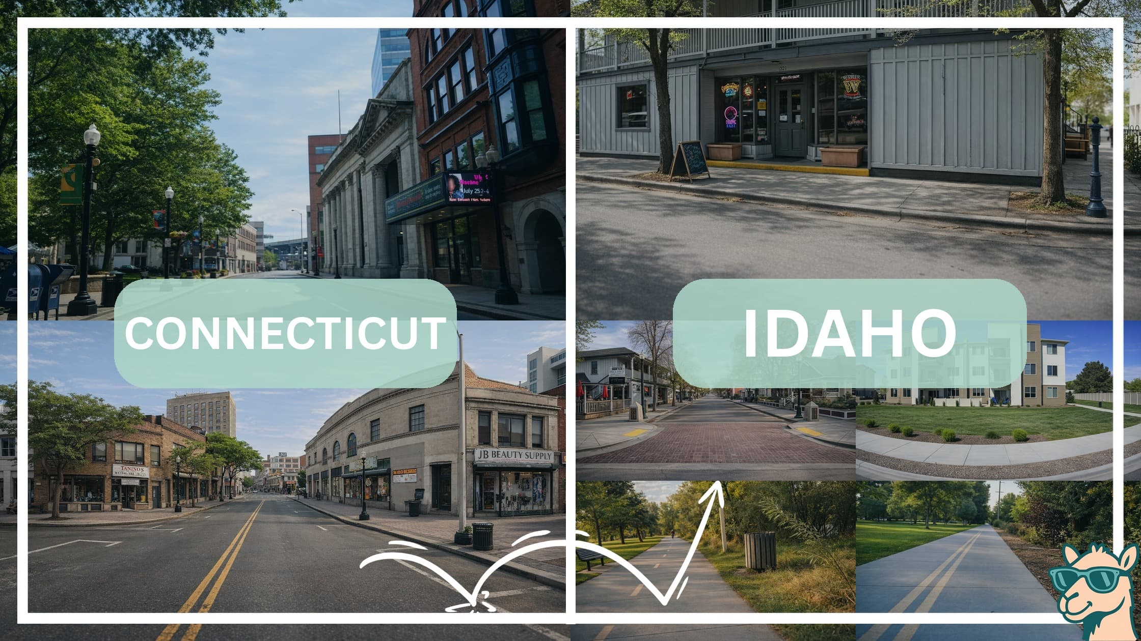 comparison of hotspots between neighborhoods in Connecticut and Idaho