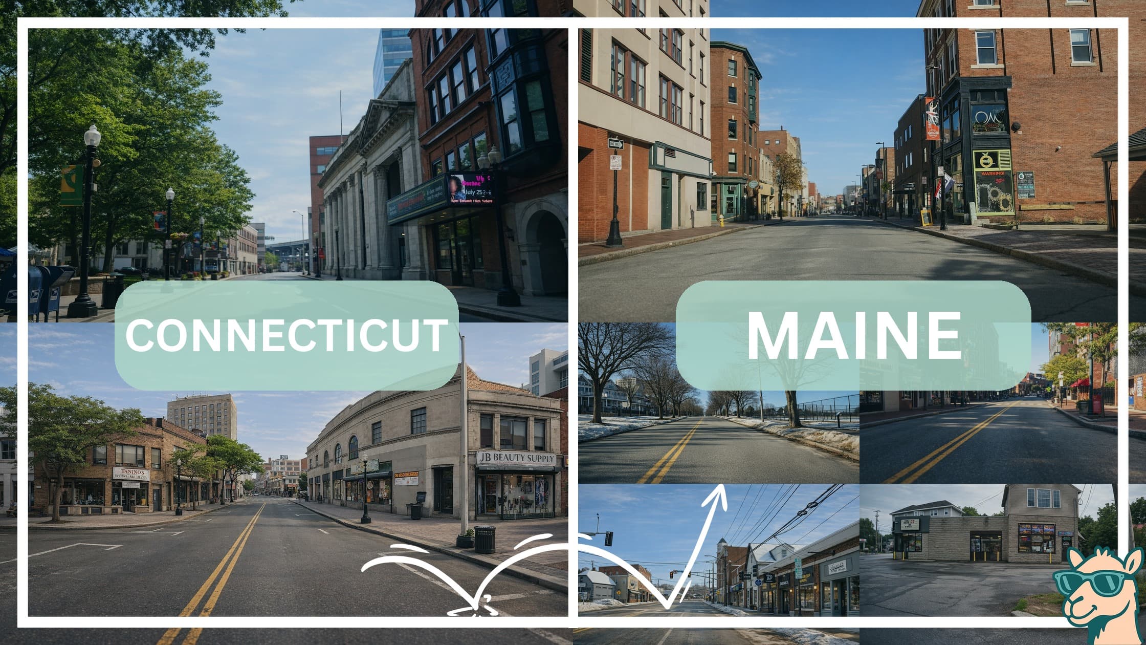 comparison of hotspots between neighborhoods in Connecticut and Maine