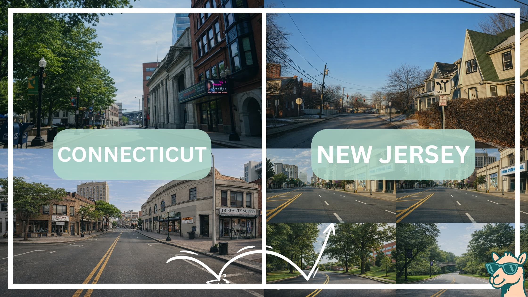 comparison of hotspots between neighborhoods in Connecticut and New Jersey