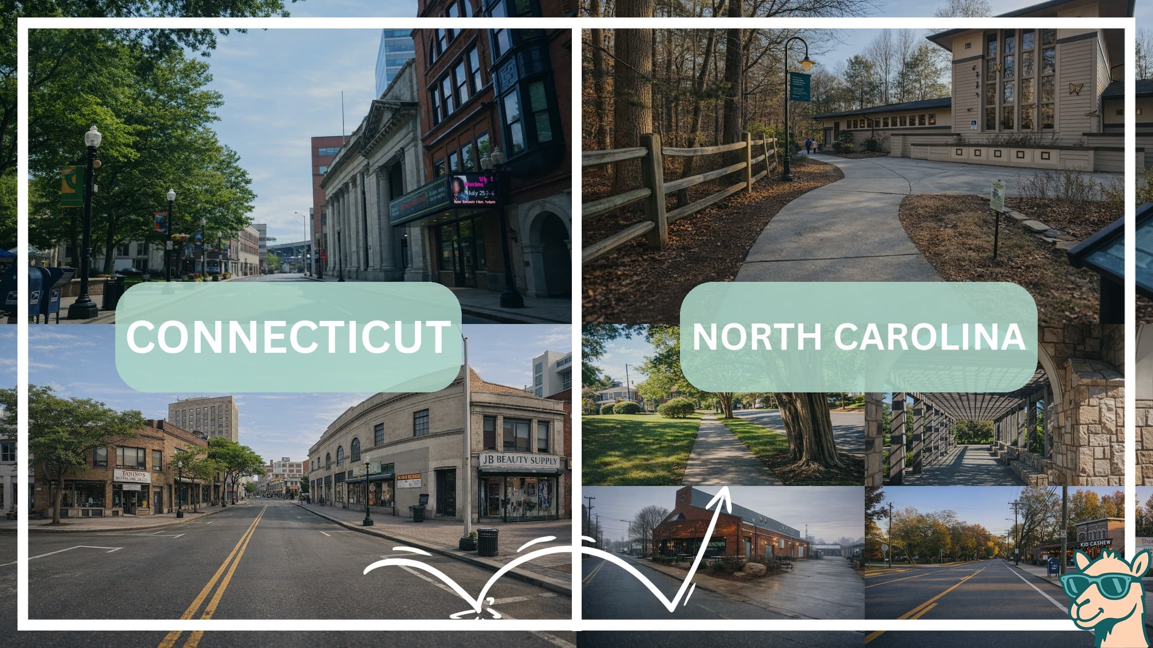 comparison of hotspots between neighborhoods in Connecticut and North Carolina