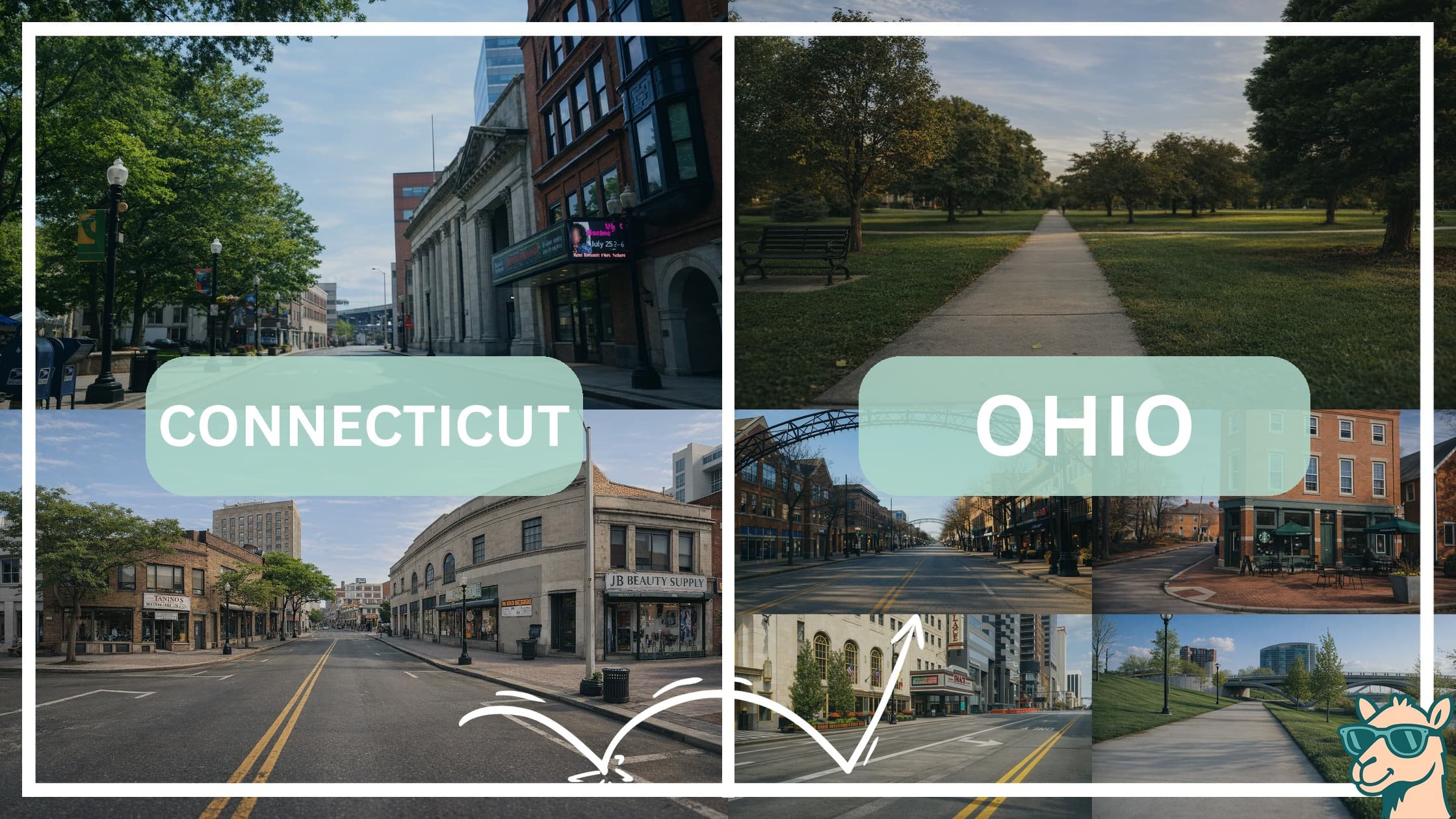 comparison of hotspots between neighborhoods in Connecticut and Ohio