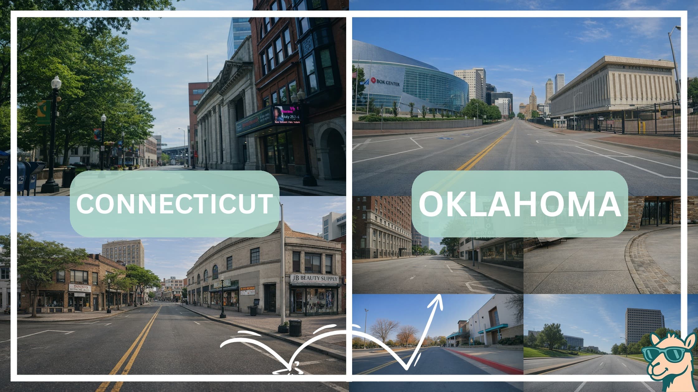 comparison of hotspots between neighborhoods in Connecticut and Oklahoma