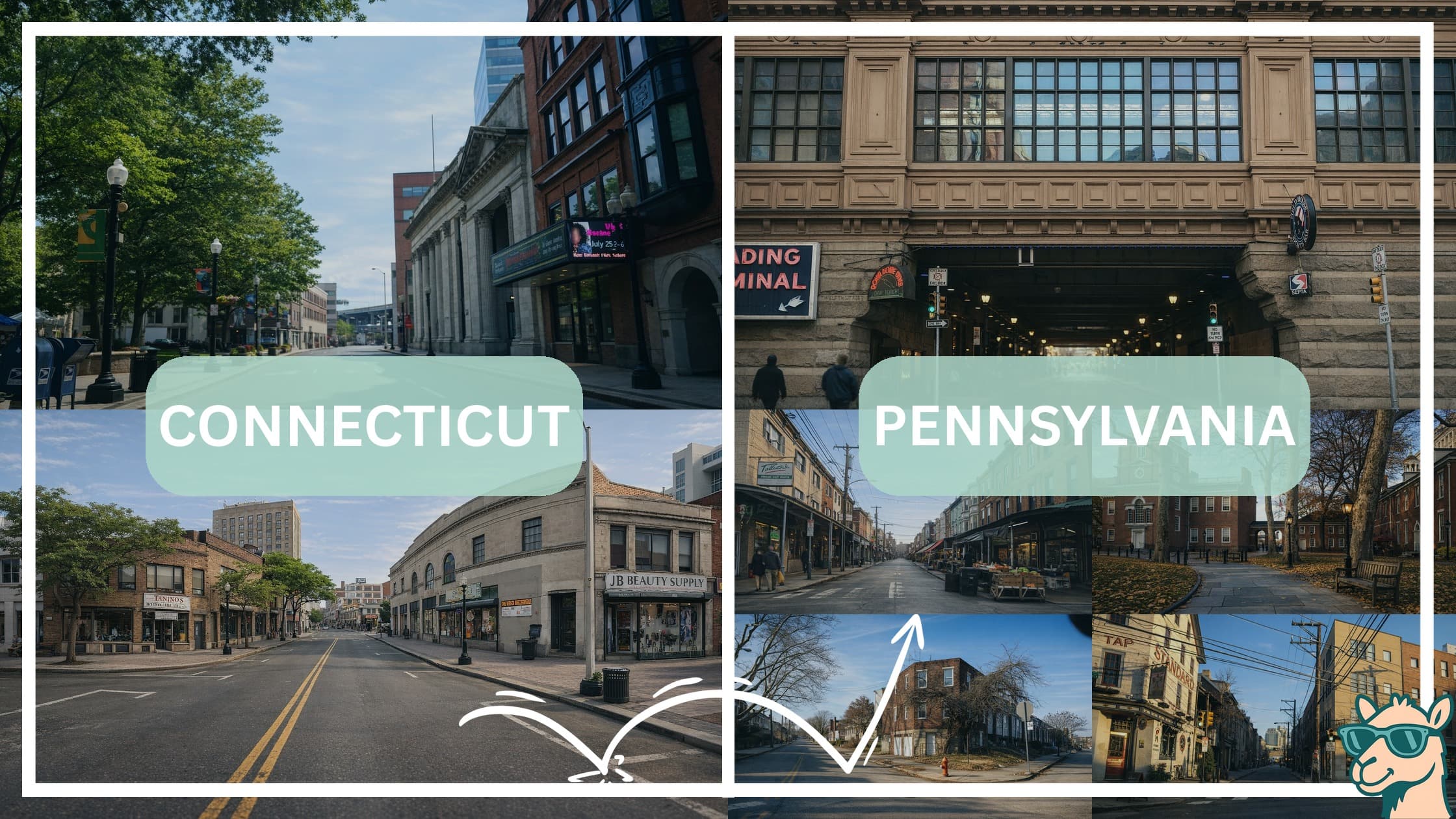 comparison of hotspots between neighborhoods in Connecticut and Pennsylvania