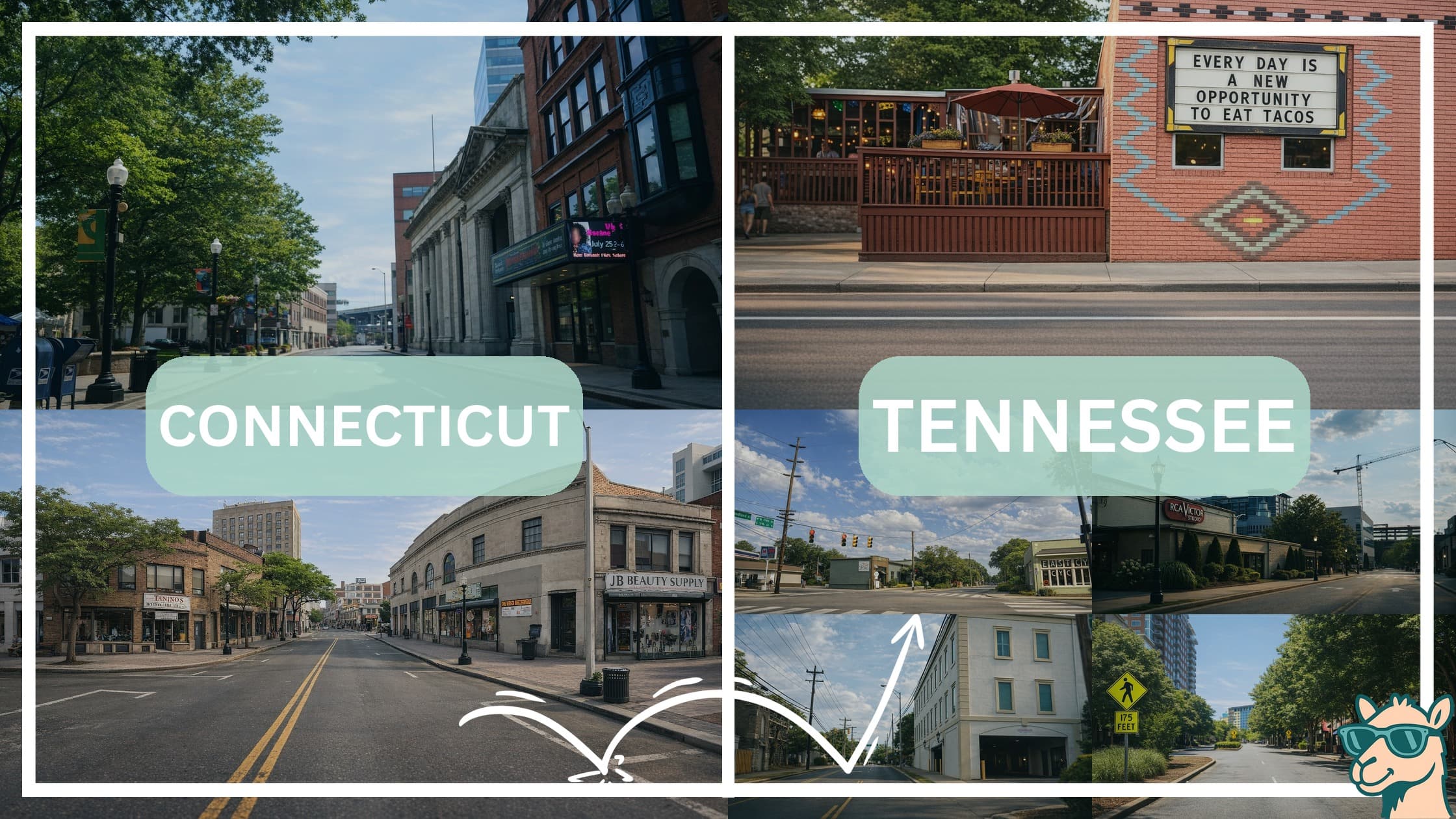 comparison of hotspots between neighborhoods in Connecticut and Tennessee