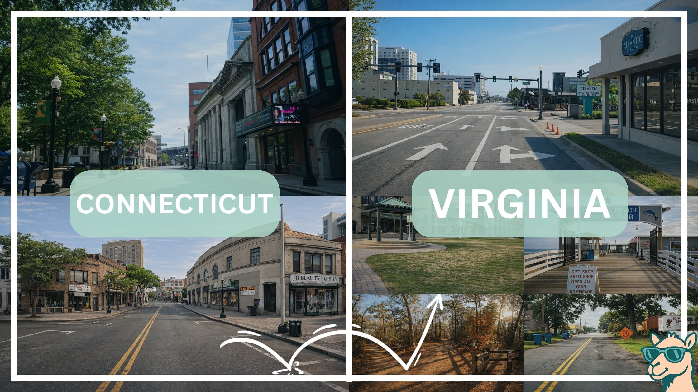 comparison of hotspots between neighborhoods in Connecticut and Virginia