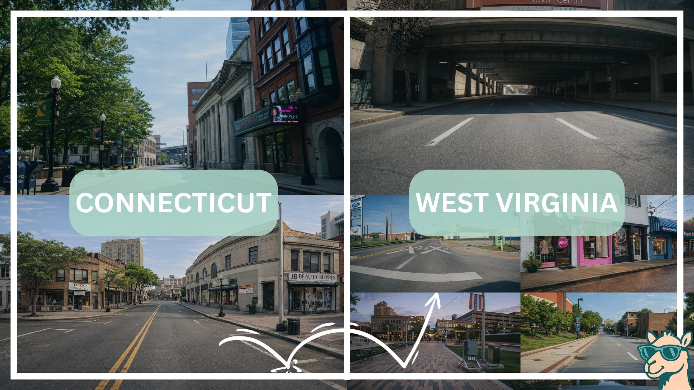 comparison of hotspots between neighborhoods in Connecticut and West Virginia