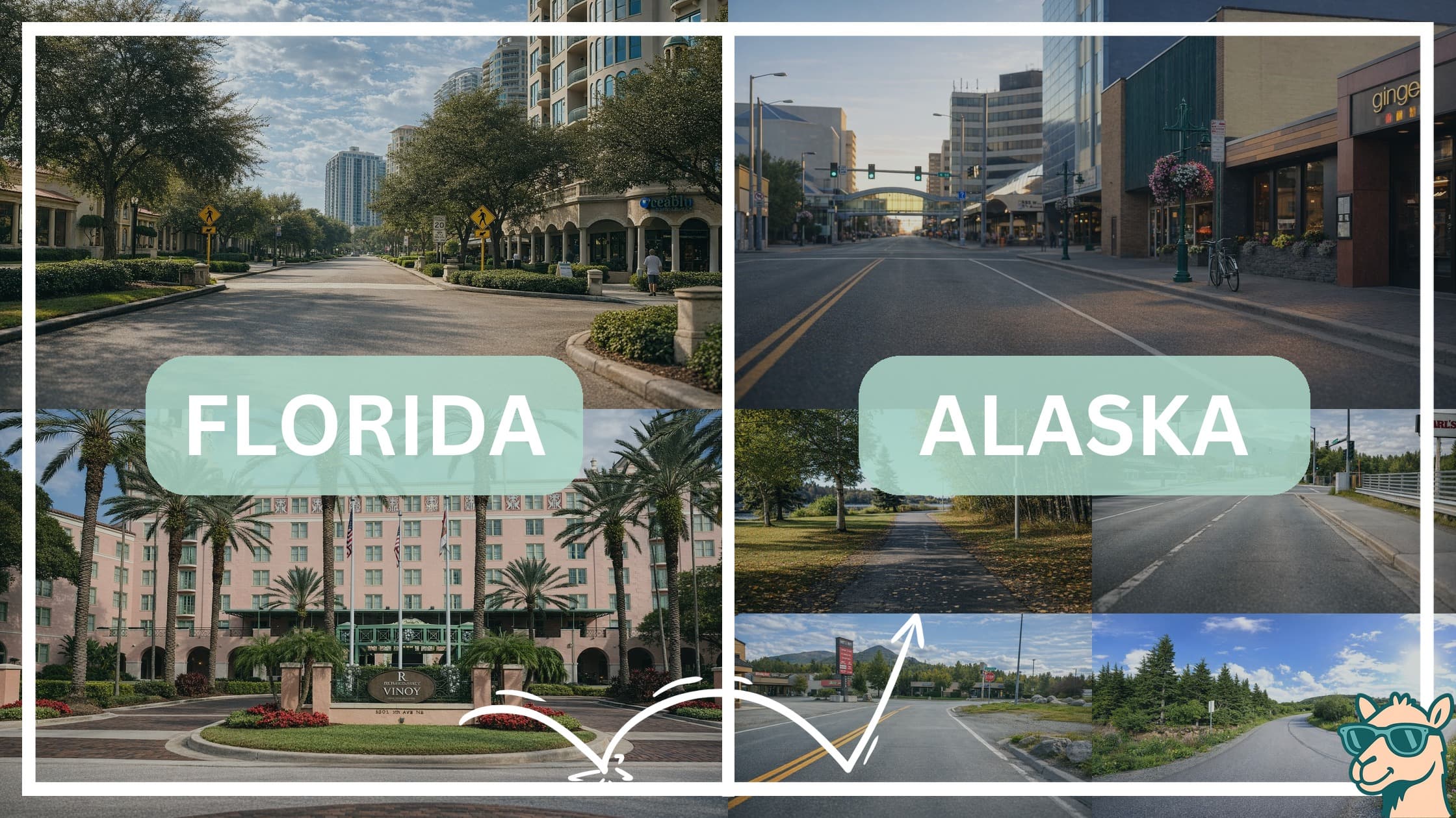 comparison of hotspots between neighborhoods in Florida and Alaska