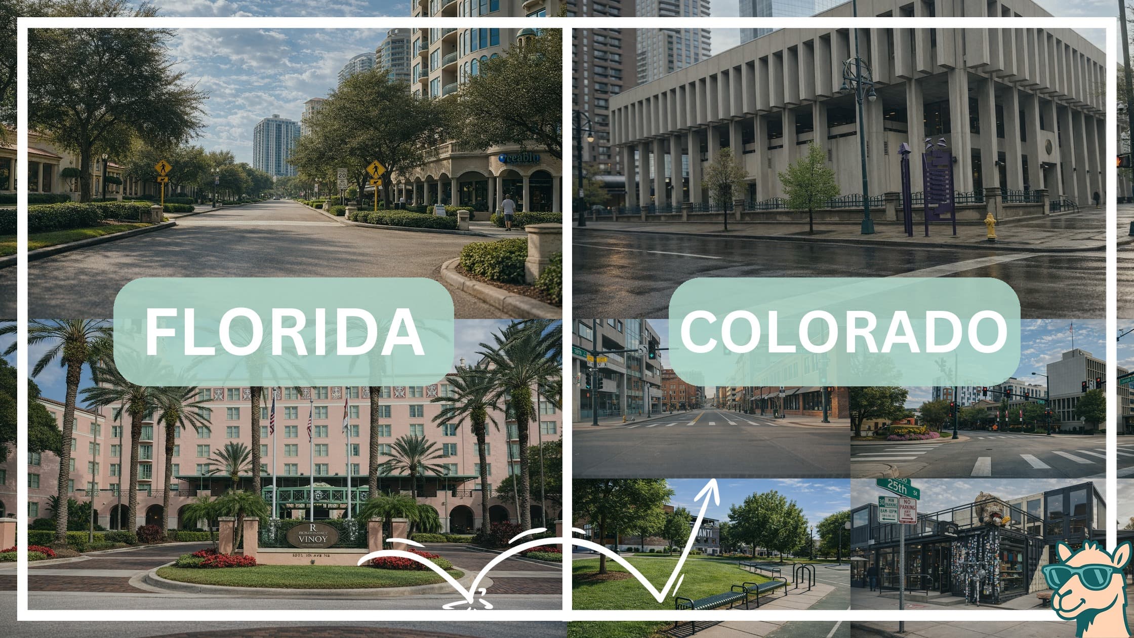 comparison of hotspots between neighborhoods in Florida and Colorado