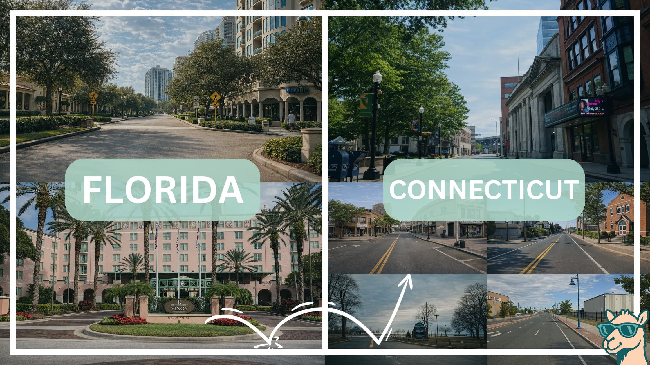comparison of hotspots between neighborhoods in Florida and Connecticut