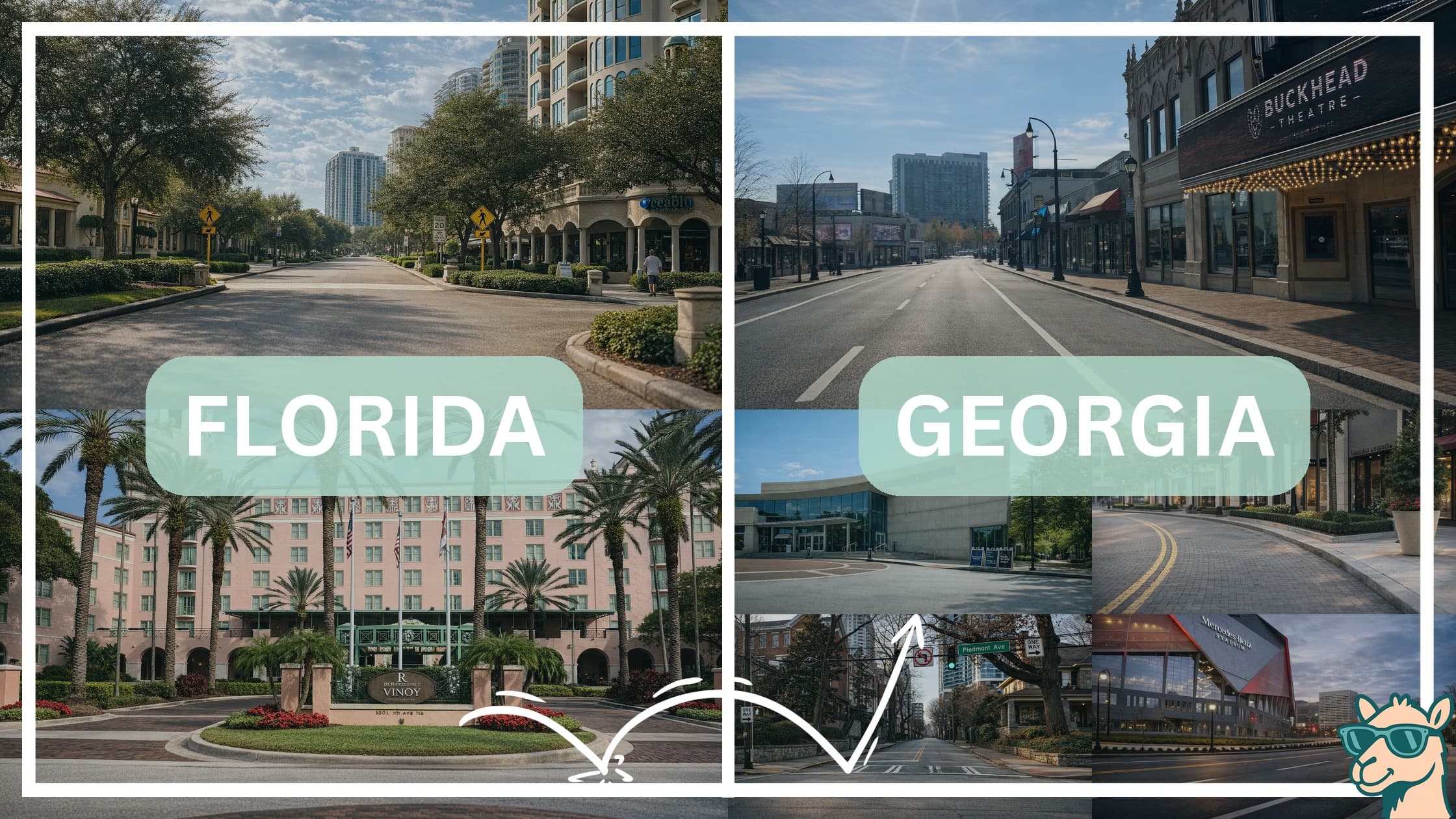 comparison of hotspots between neighborhoods in Florida and Georgia