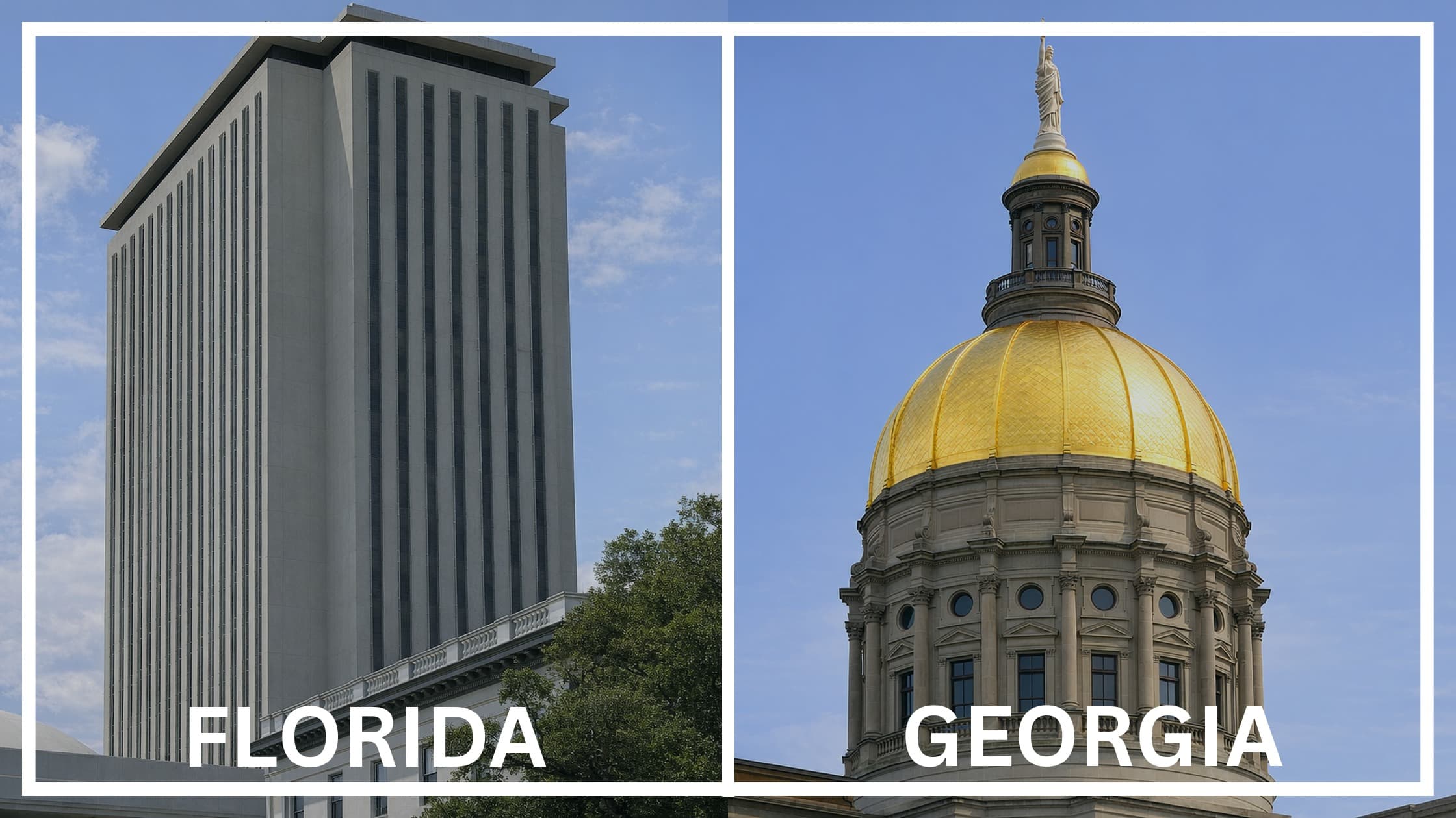 Comparing the state capitol buildings between Florida and Georgia.