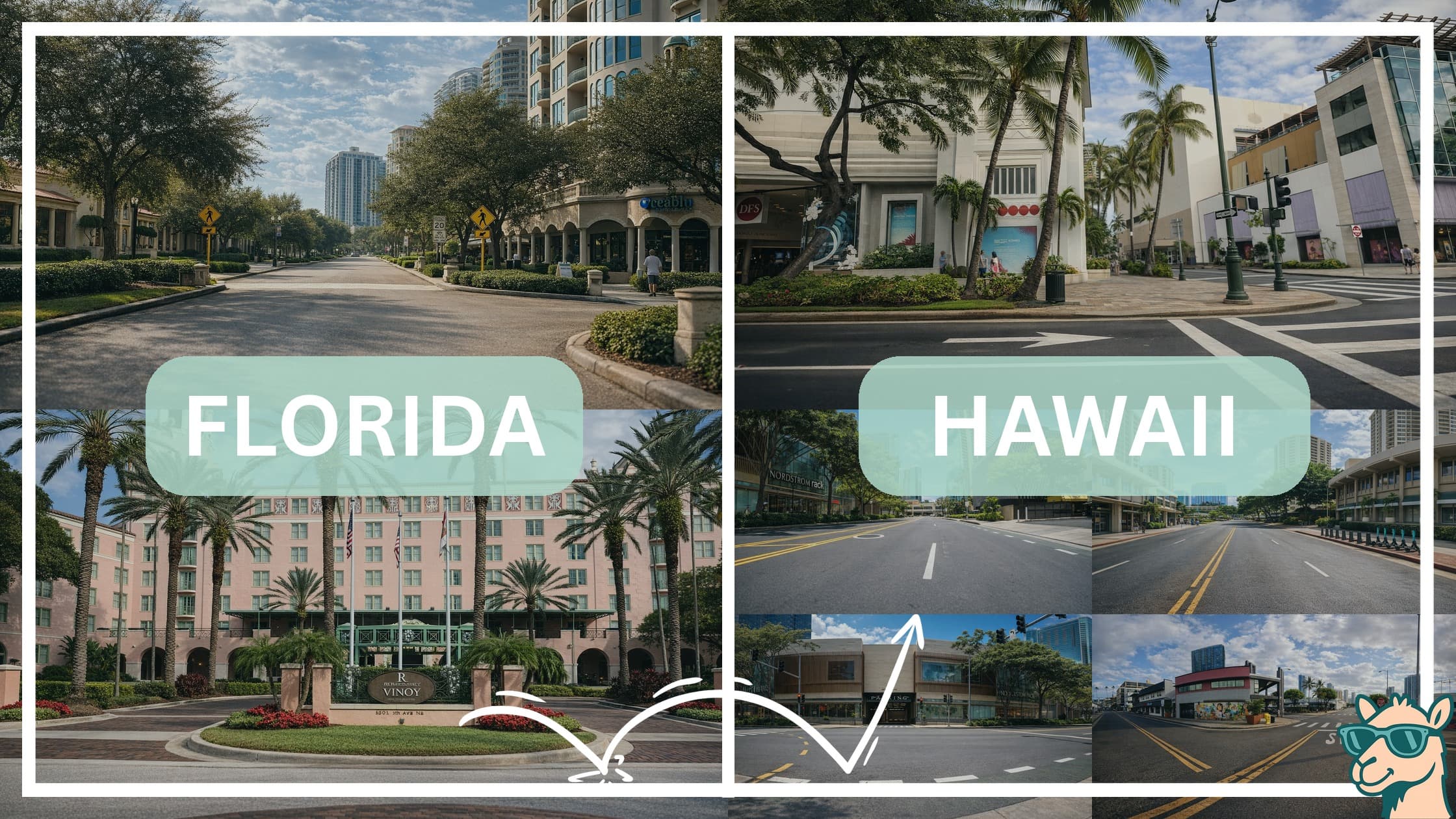 comparison of hotspots between neighborhoods in Florida and Hawaii