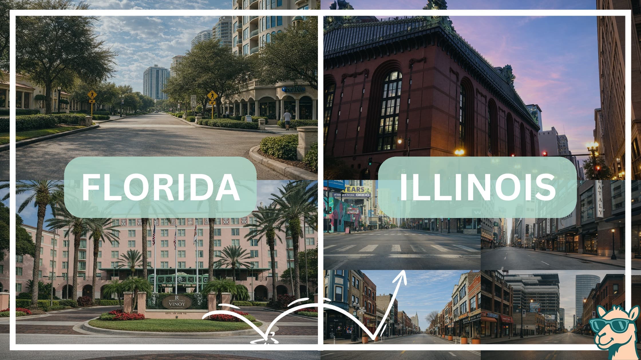 comparison of hotspots between neighborhoods in Florida and Illinois