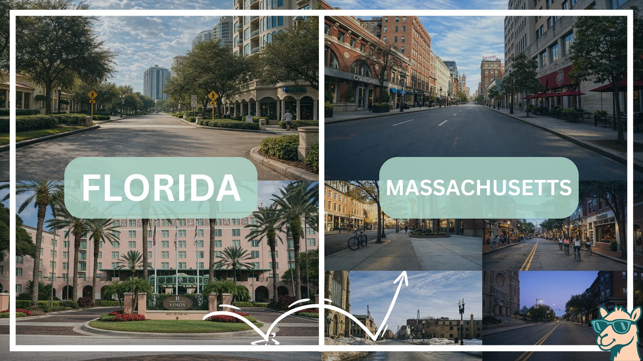 comparison of hotspots between neighborhoods in Florida and Massachusetts