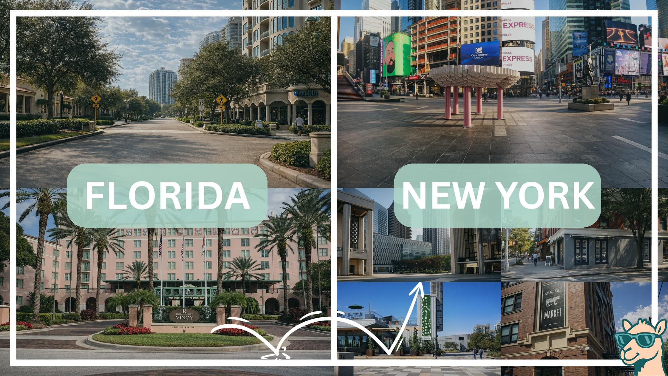 comparison of hotspots between neighborhoods in Florida and New York