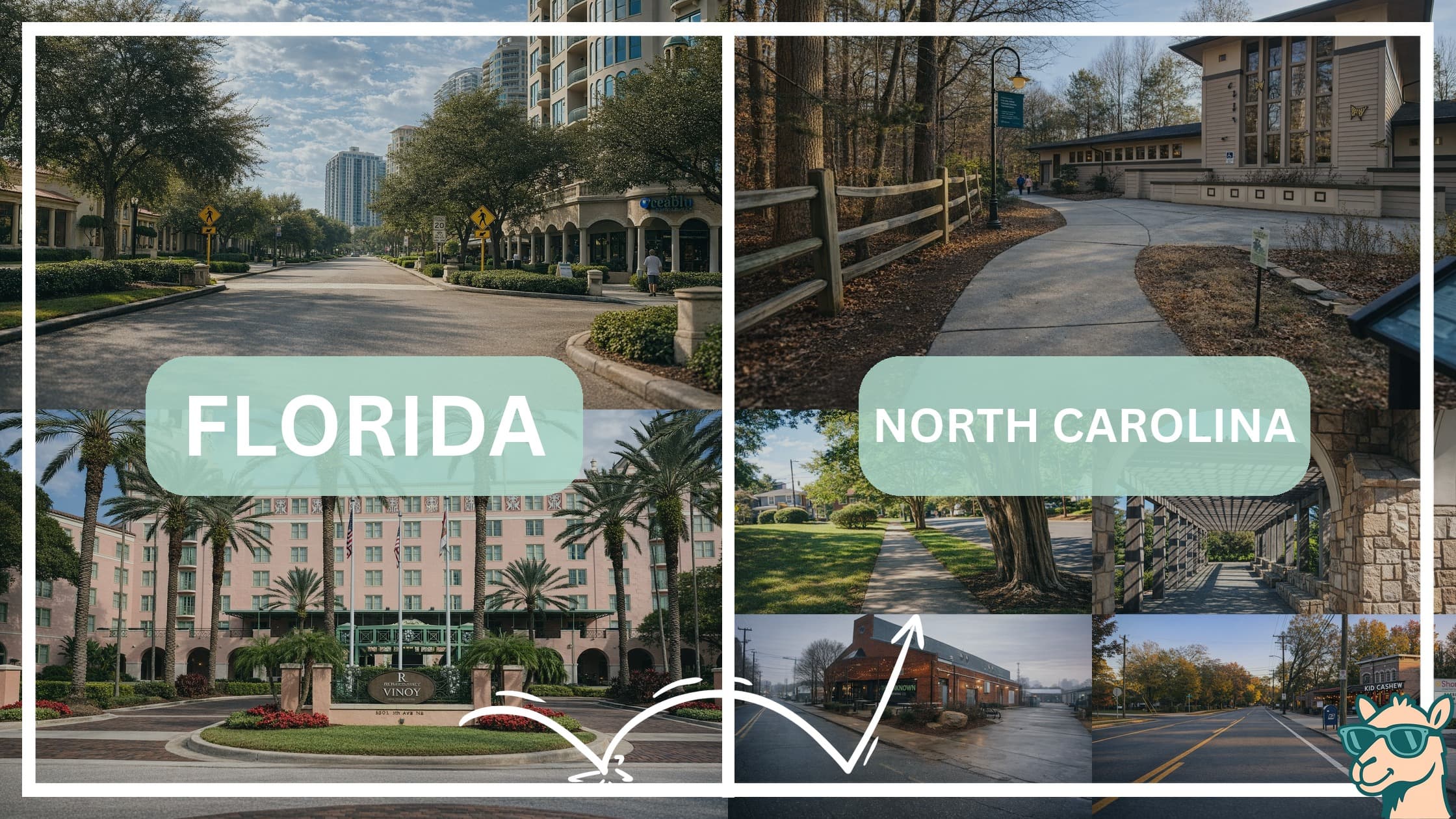 comparison of hotspots between neighborhoods in Florida and North Carolina