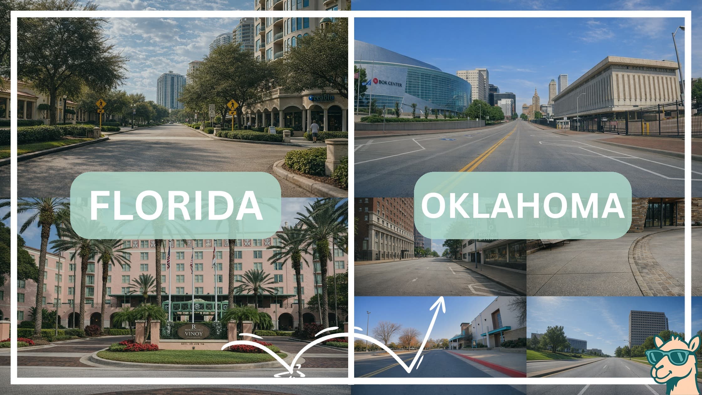 comparison of hotspots between neighborhoods in Florida and Oklahoma