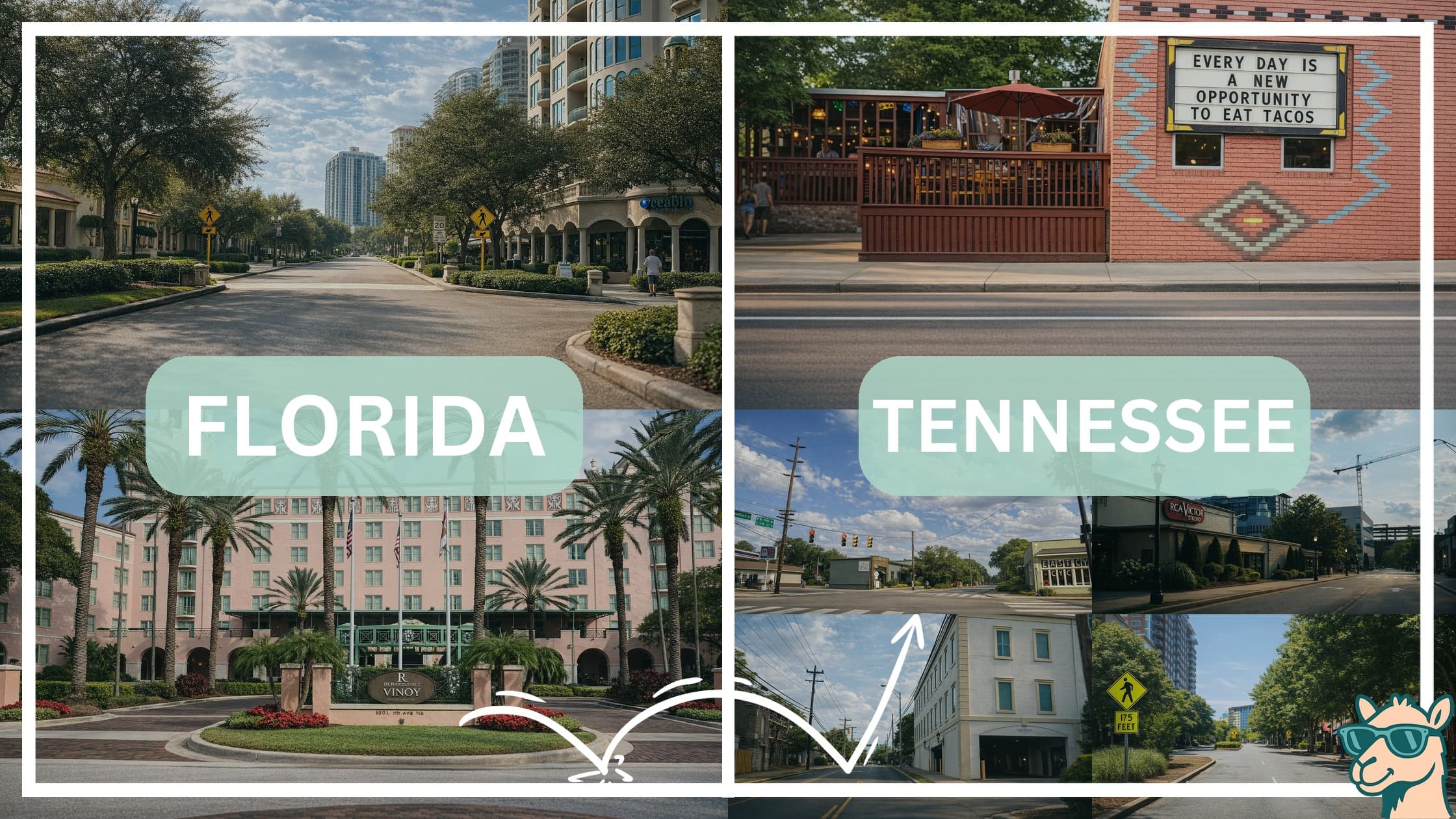 comparison of hotspots between neighborhoods in Florida and Tennessee