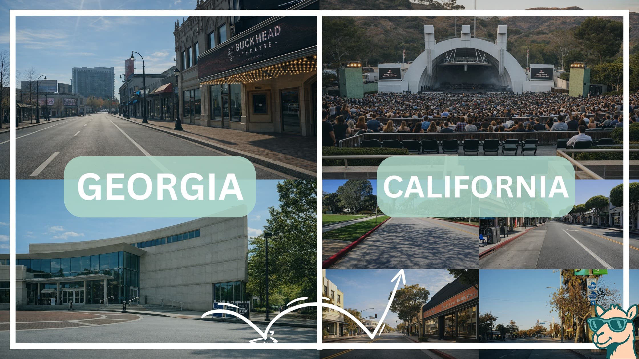 comparison of hotspots between neighborhoods in Georgia and California