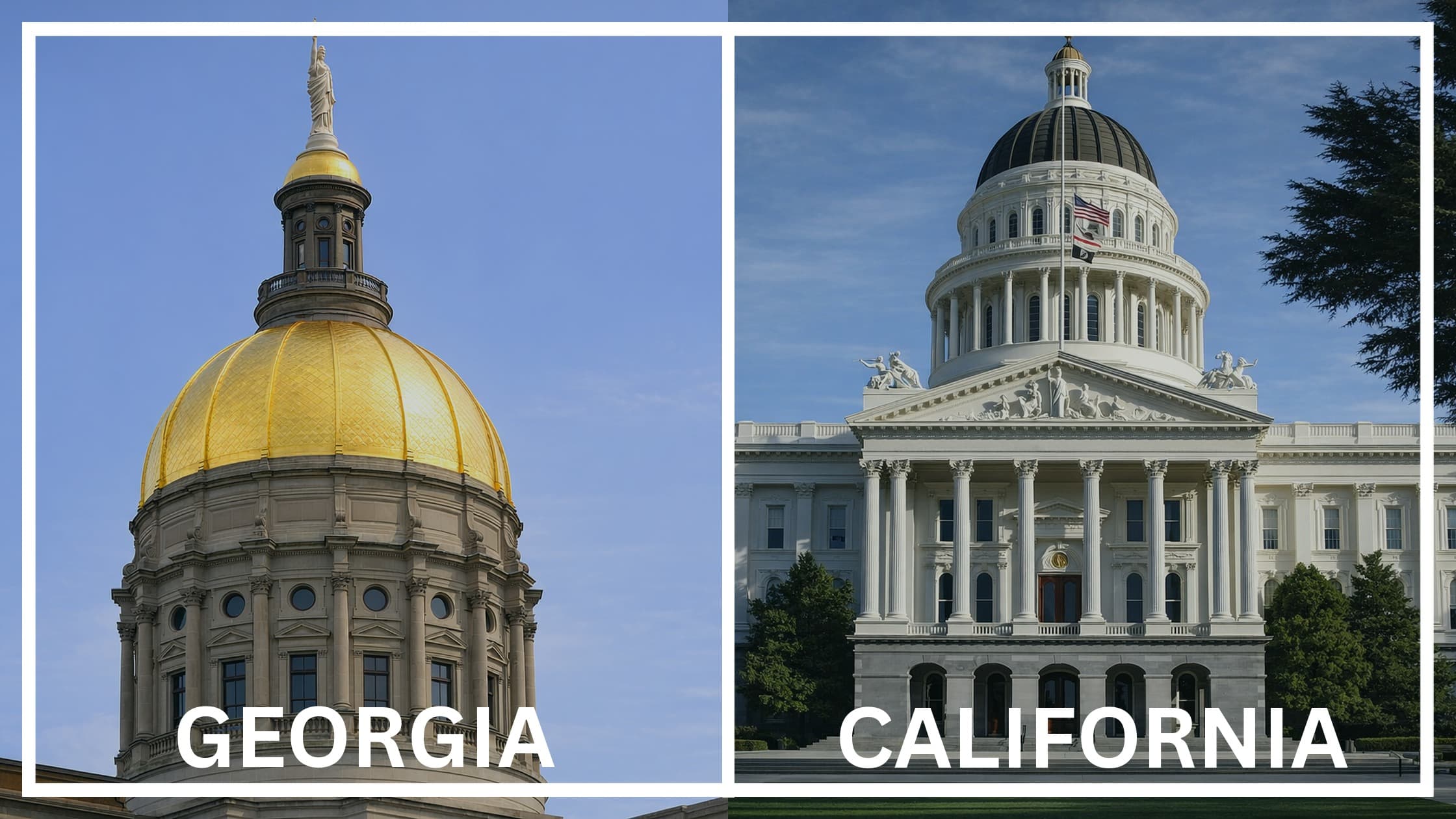 Comparing the state capitol buildings between Georgia and California.