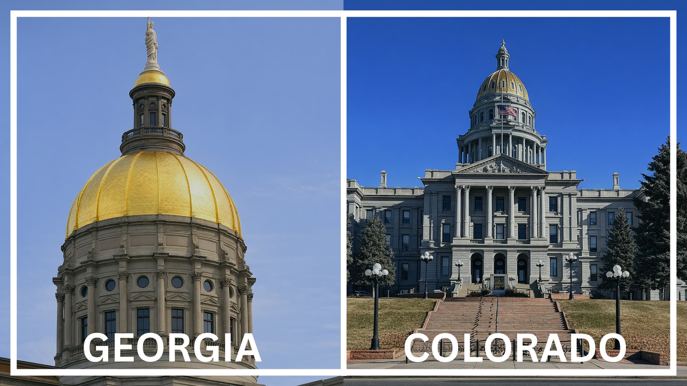 Comparing the state capitol buildings between Georgia and Colorado.