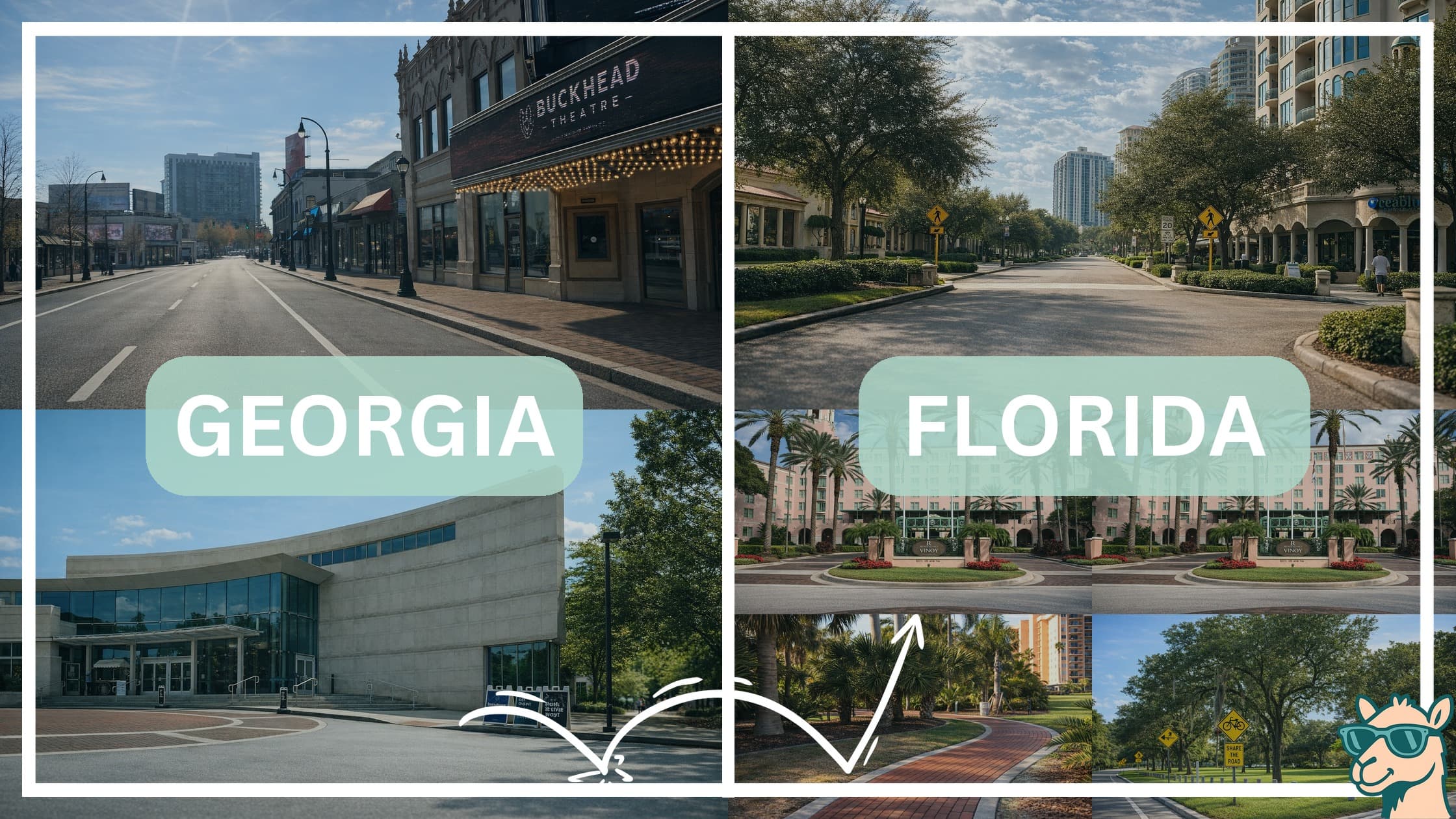 comparison of hotspots between neighborhoods in Georgia and Florida