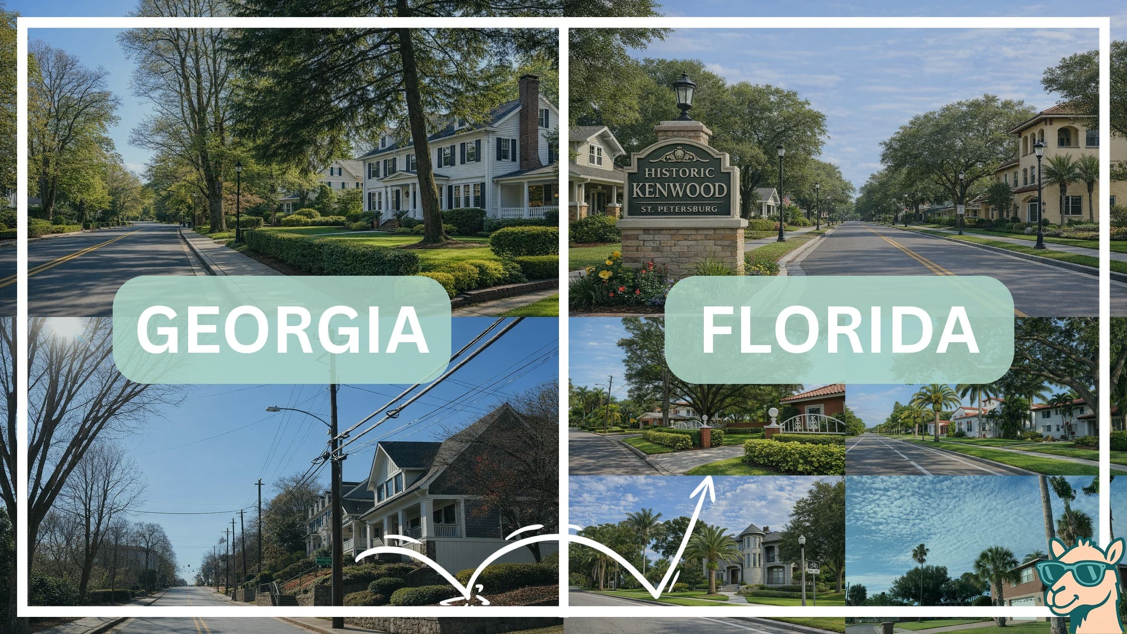 comparison of housing options and types between neighborhoods in Georgia and Florida