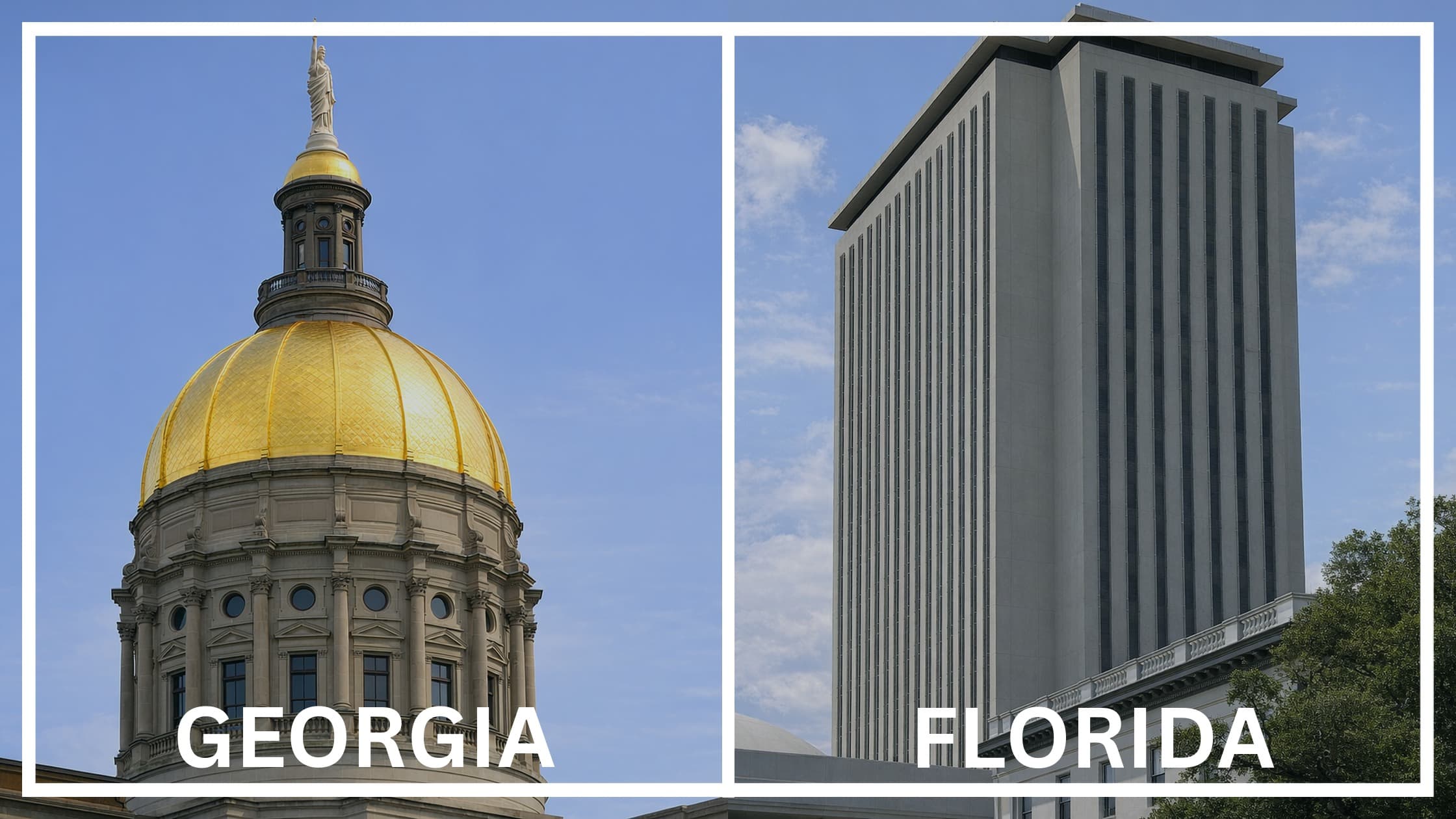 Comparing the state capitol buildings between Georgia and Florida.
