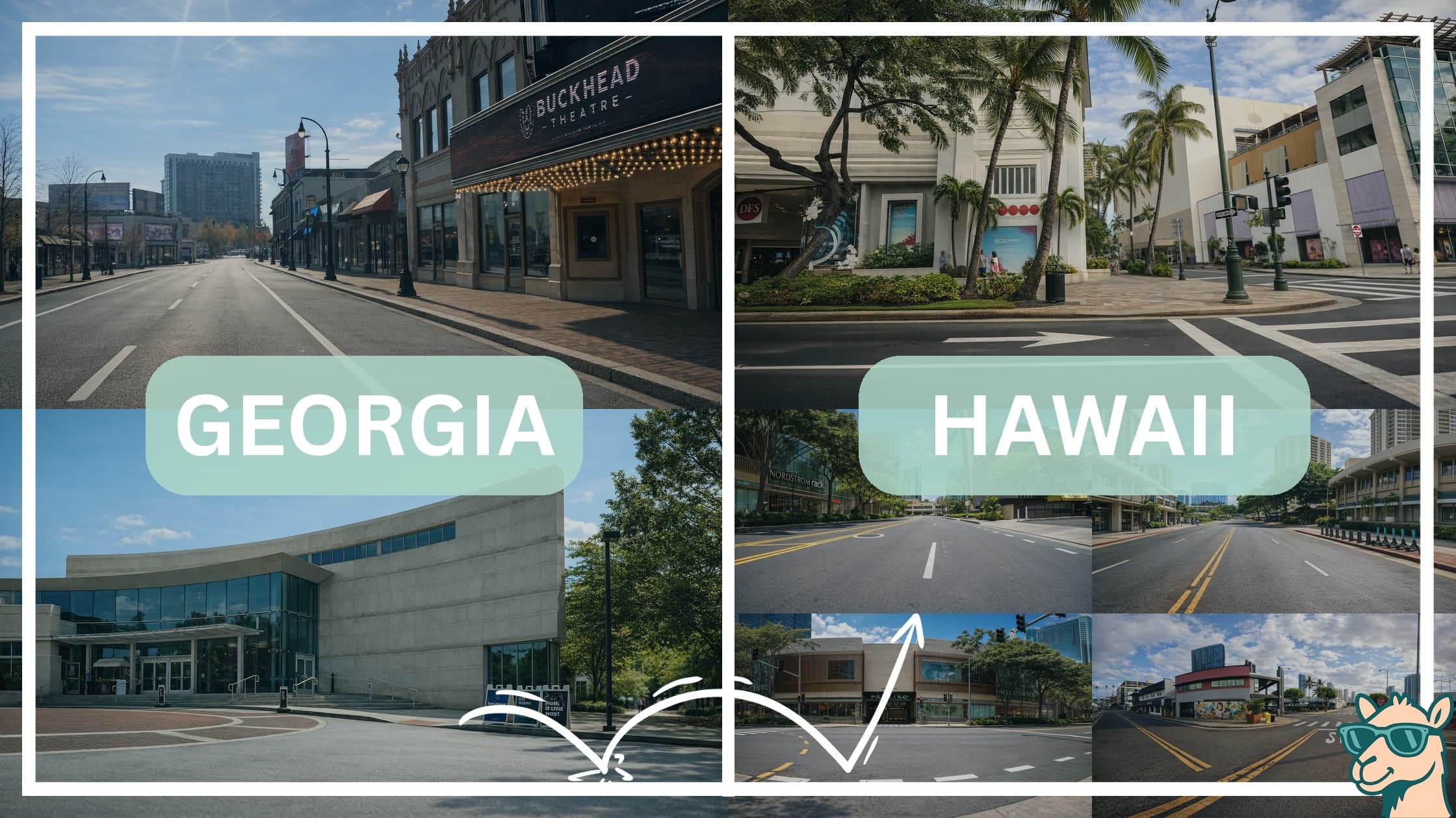 comparison of hotspots between neighborhoods in Georgia and Hawaii