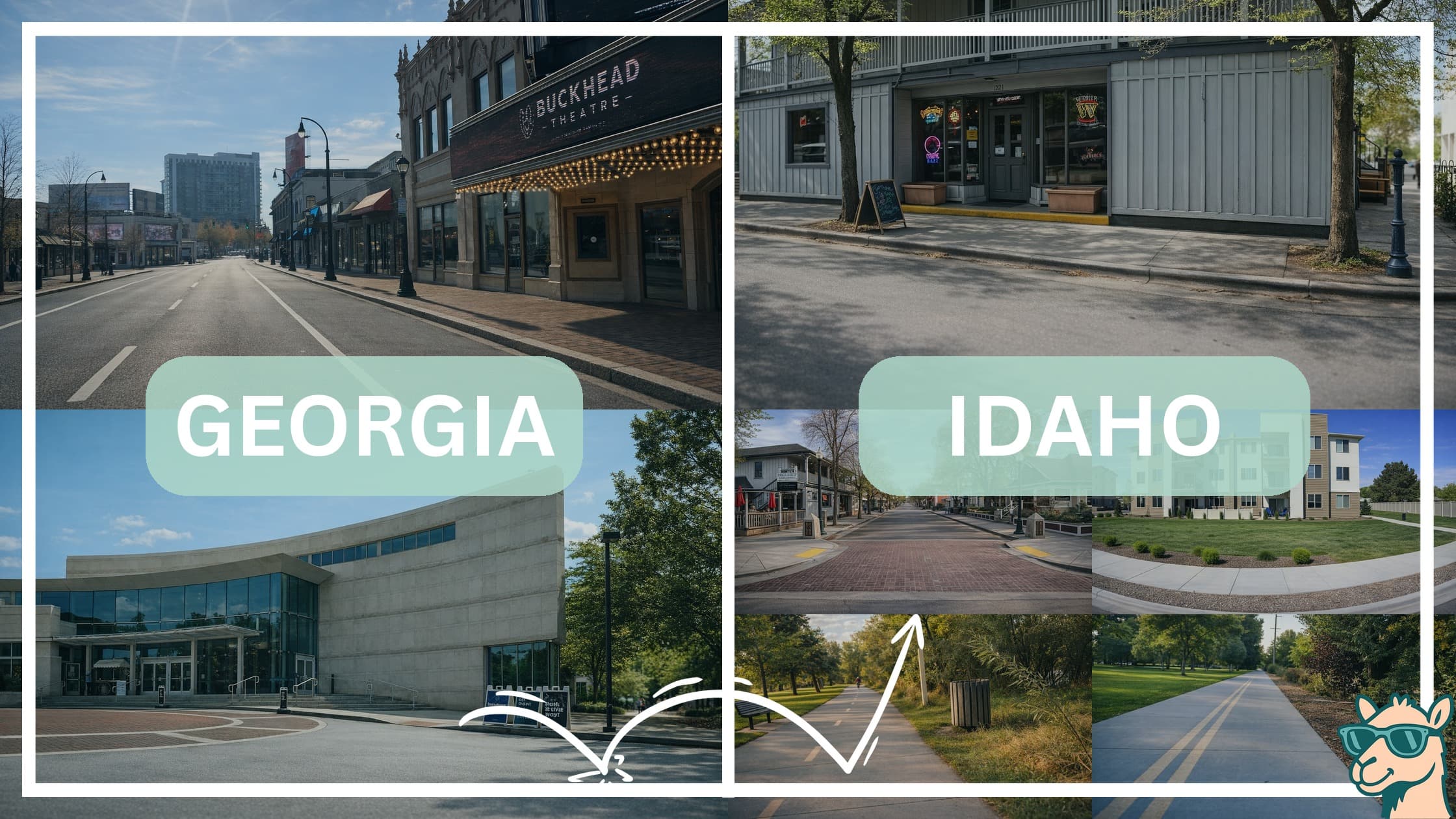 comparison of hotspots between neighborhoods in Georgia and Idaho