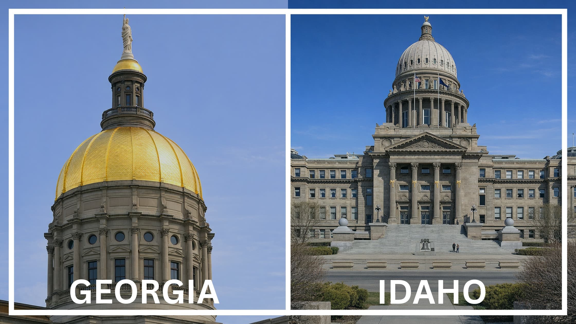 Comparing the state capitol buildings between Georgia and Idaho.