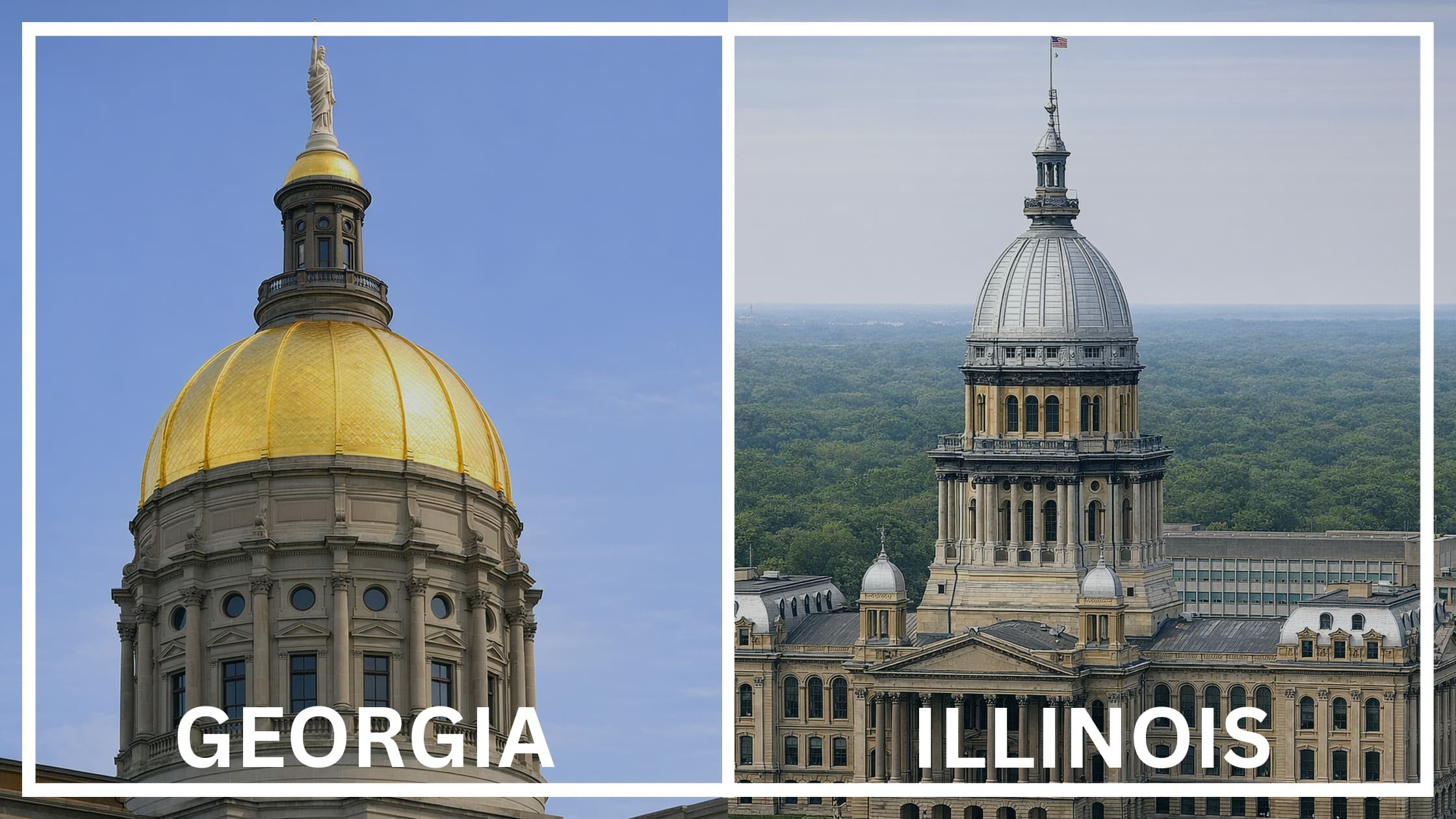 Comparing the state capitol buildings between Georgia and Illinois.