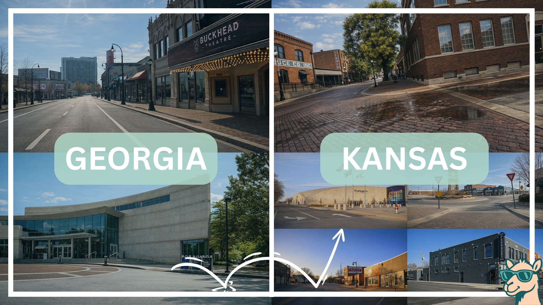 comparison of hotspots between neighborhoods in Georgia and Kansas