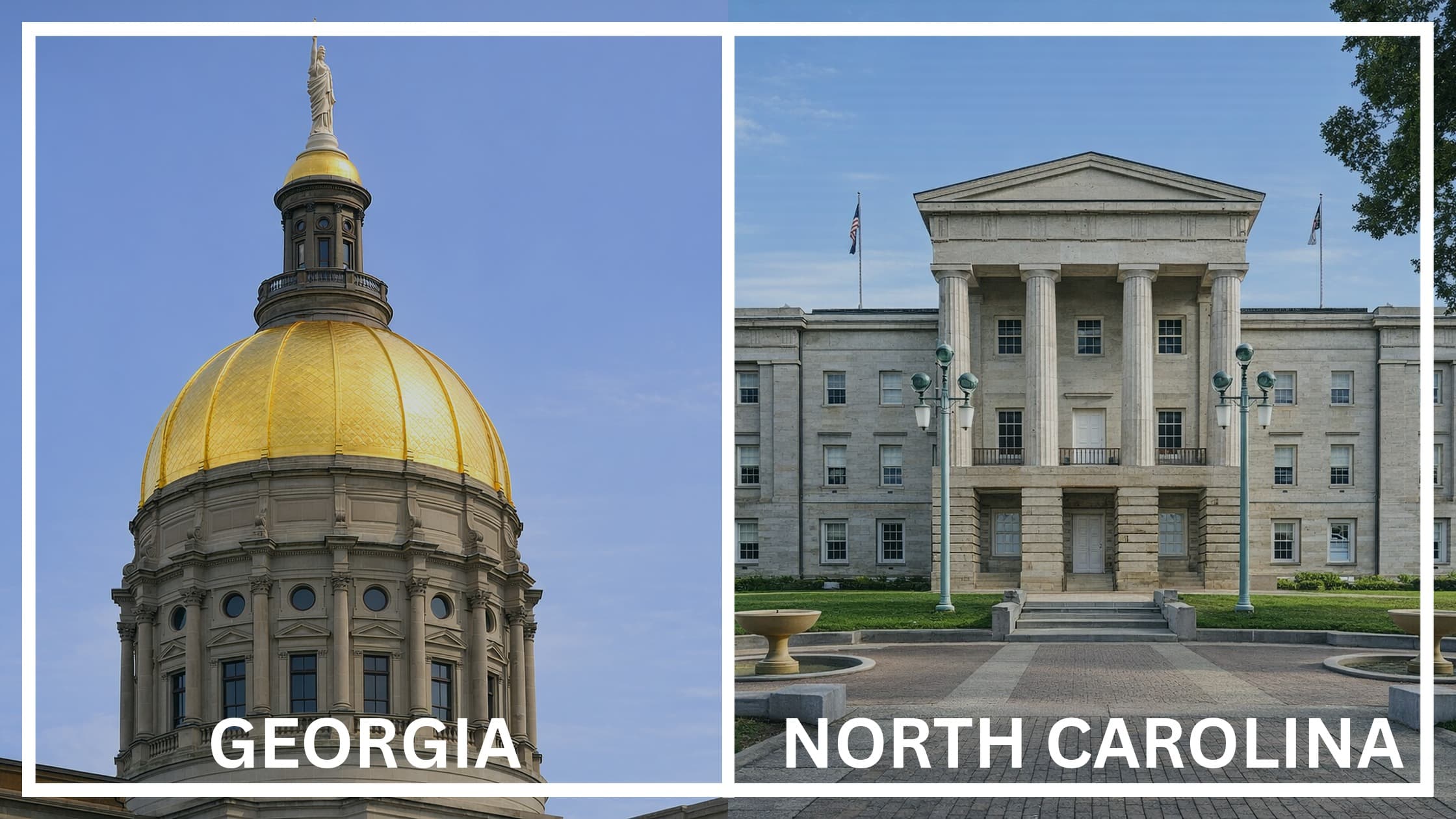 Comparing the state capitol buildings between Georgia and North Carolina.