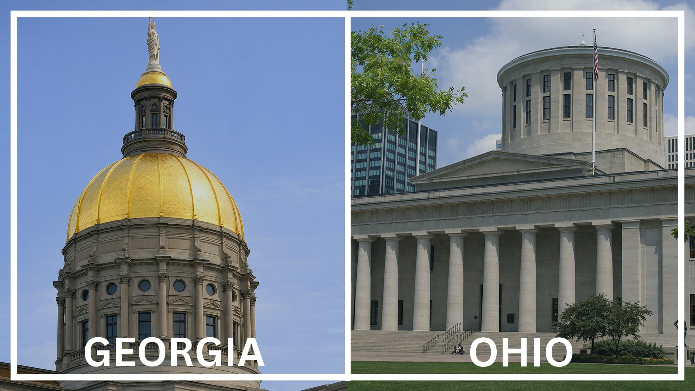 Comparing the state capitol buildings between Georgia and Ohio.