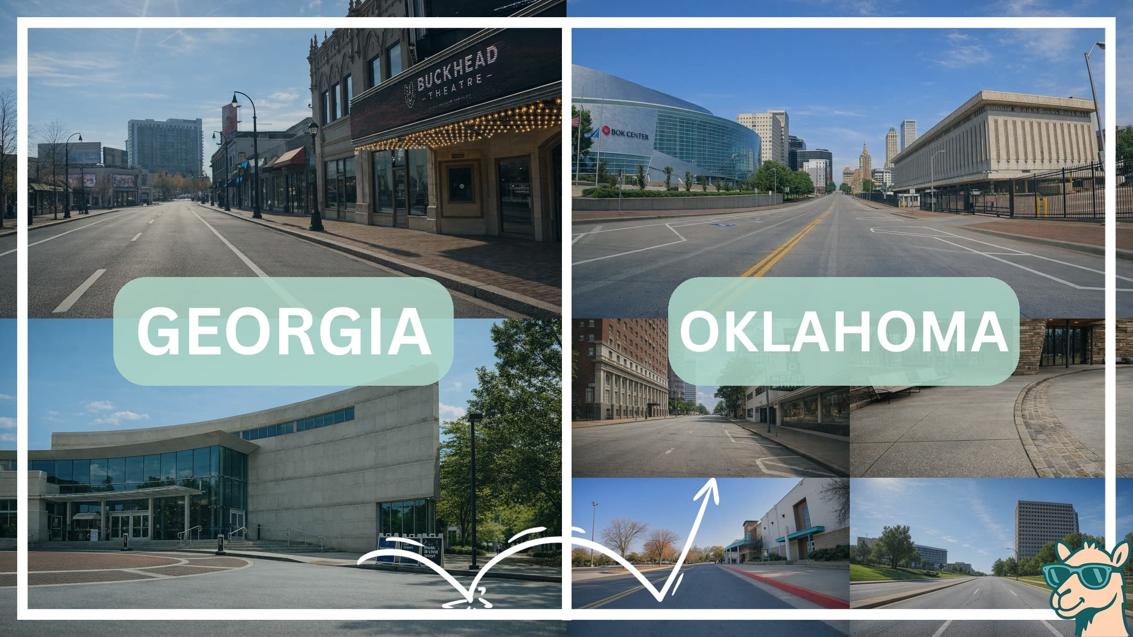 comparison of hotspots between neighborhoods in Georgia and Oklahoma