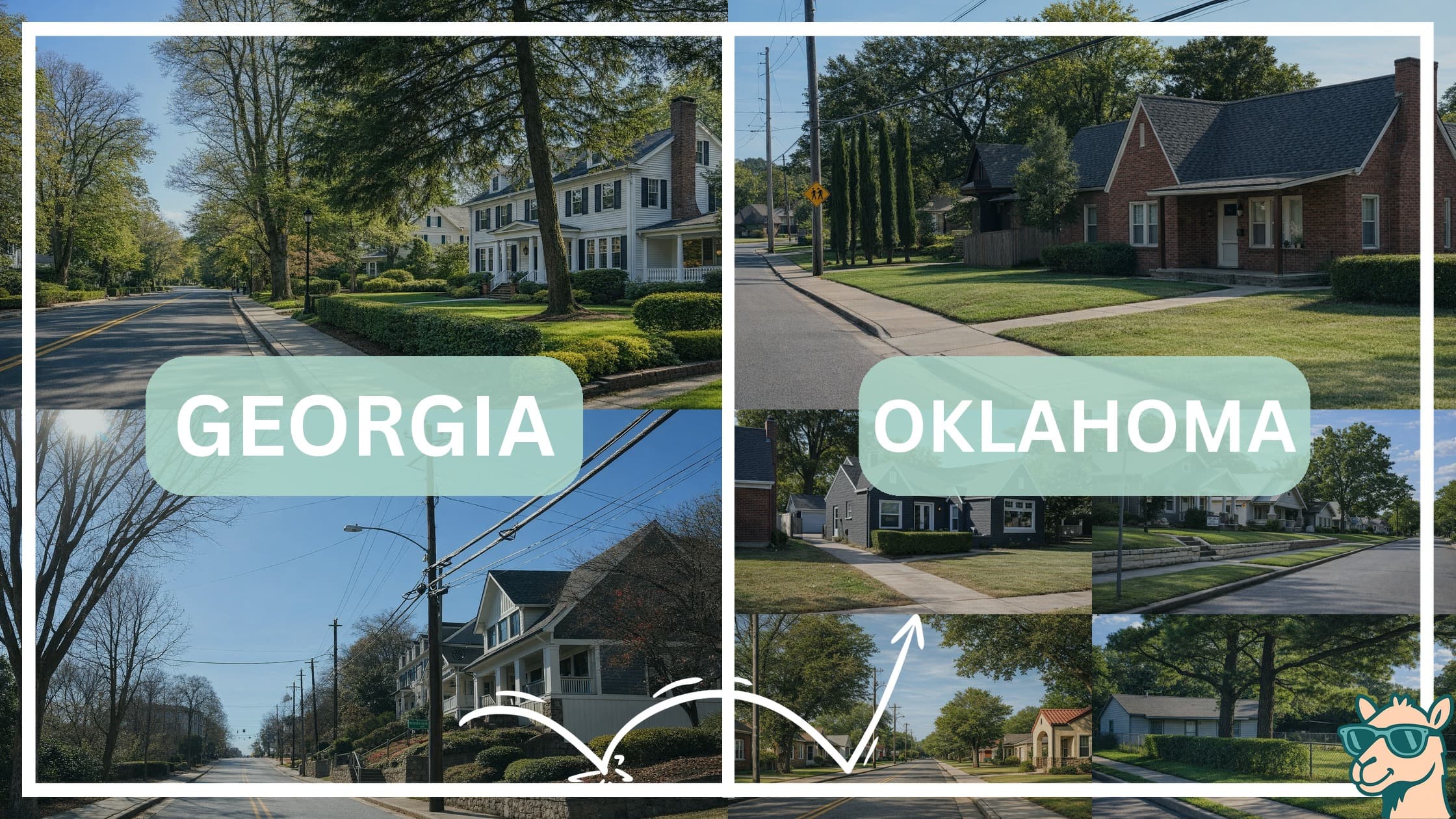 comparison of housing options and types between neighborhoods in Georgia and Oklahoma