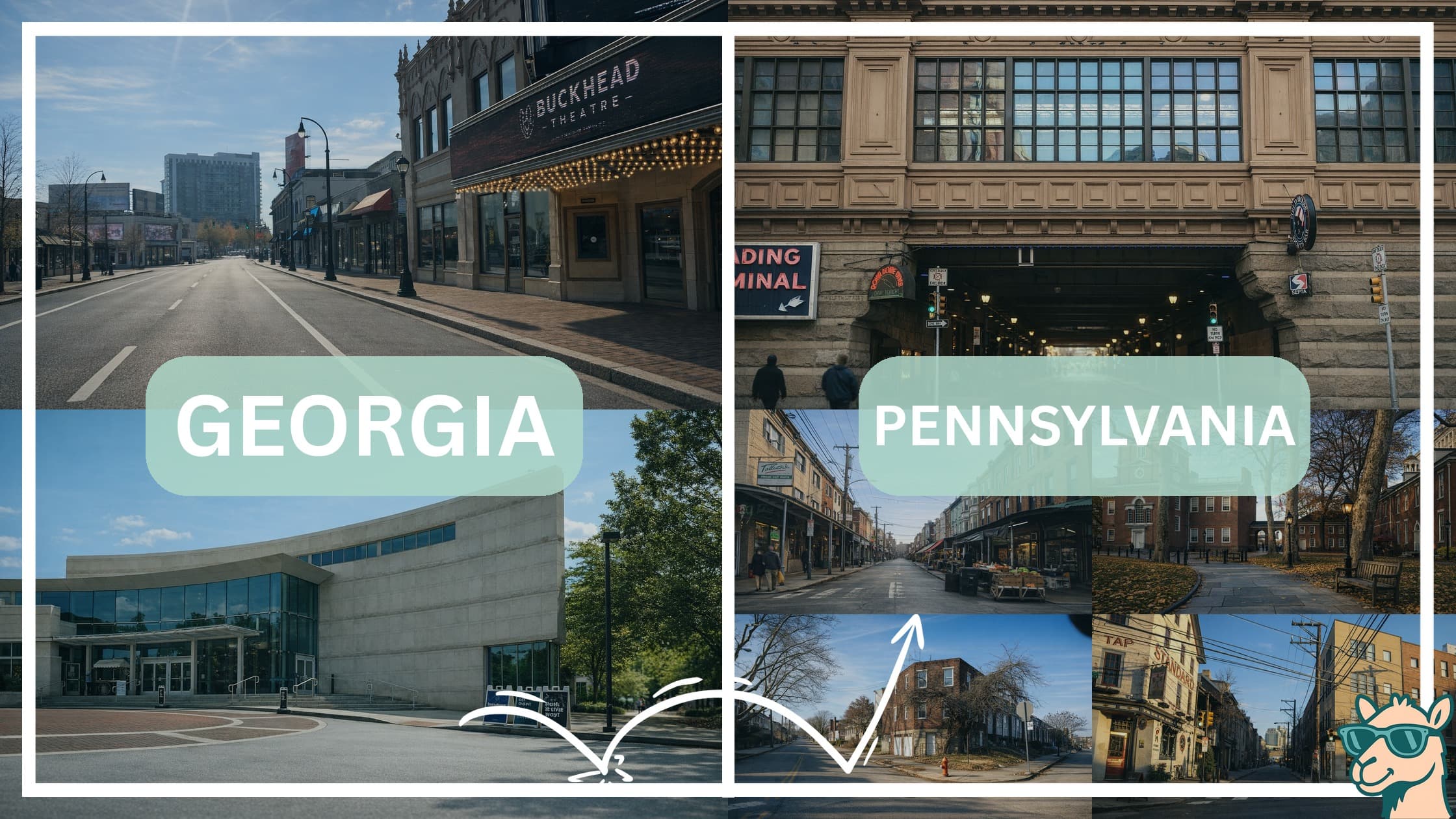 comparison of hotspots between neighborhoods in Georgia and Pennsylvania