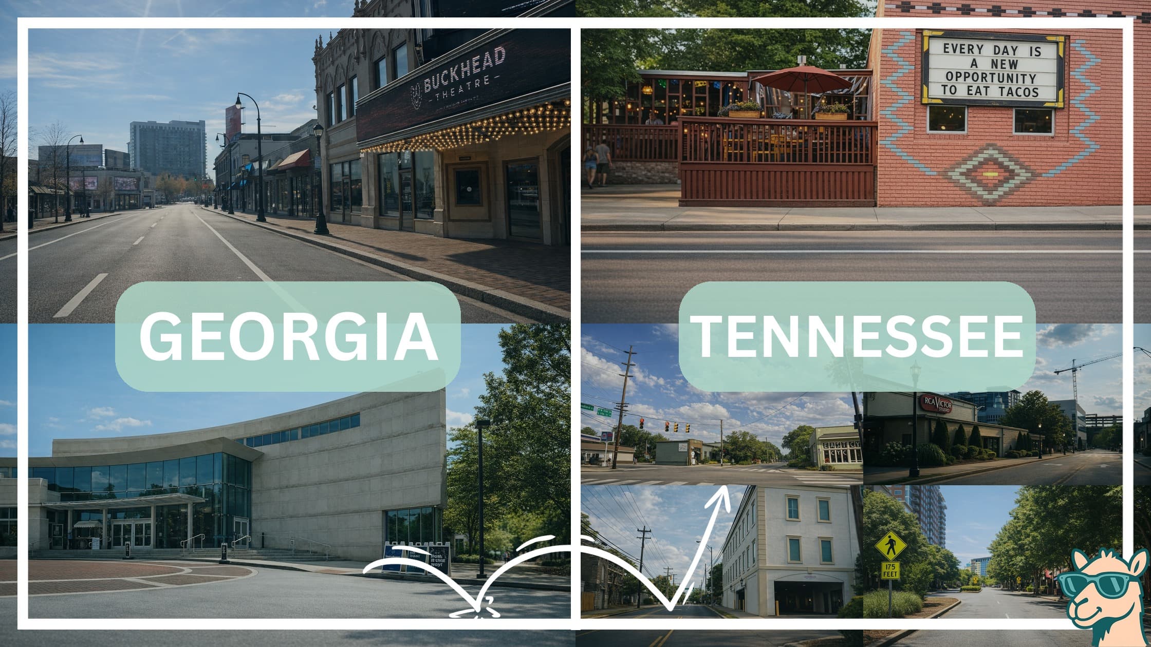 comparison of hotspots between neighborhoods in Georgia and Tennessee