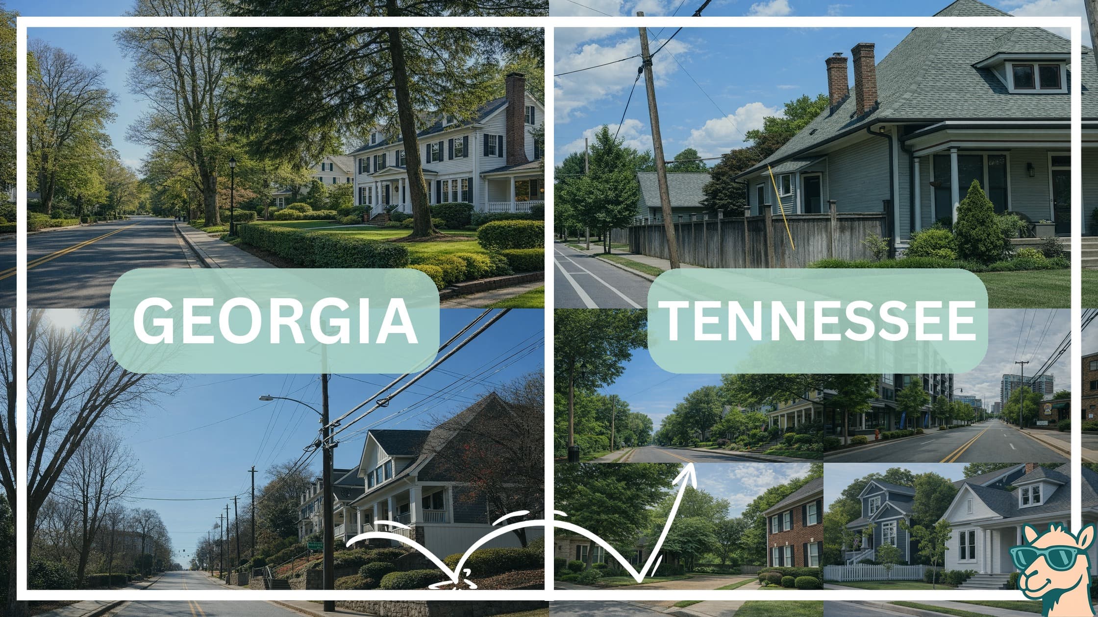 comparison of housing options and types between neighborhoods in Georgia and Tennessee